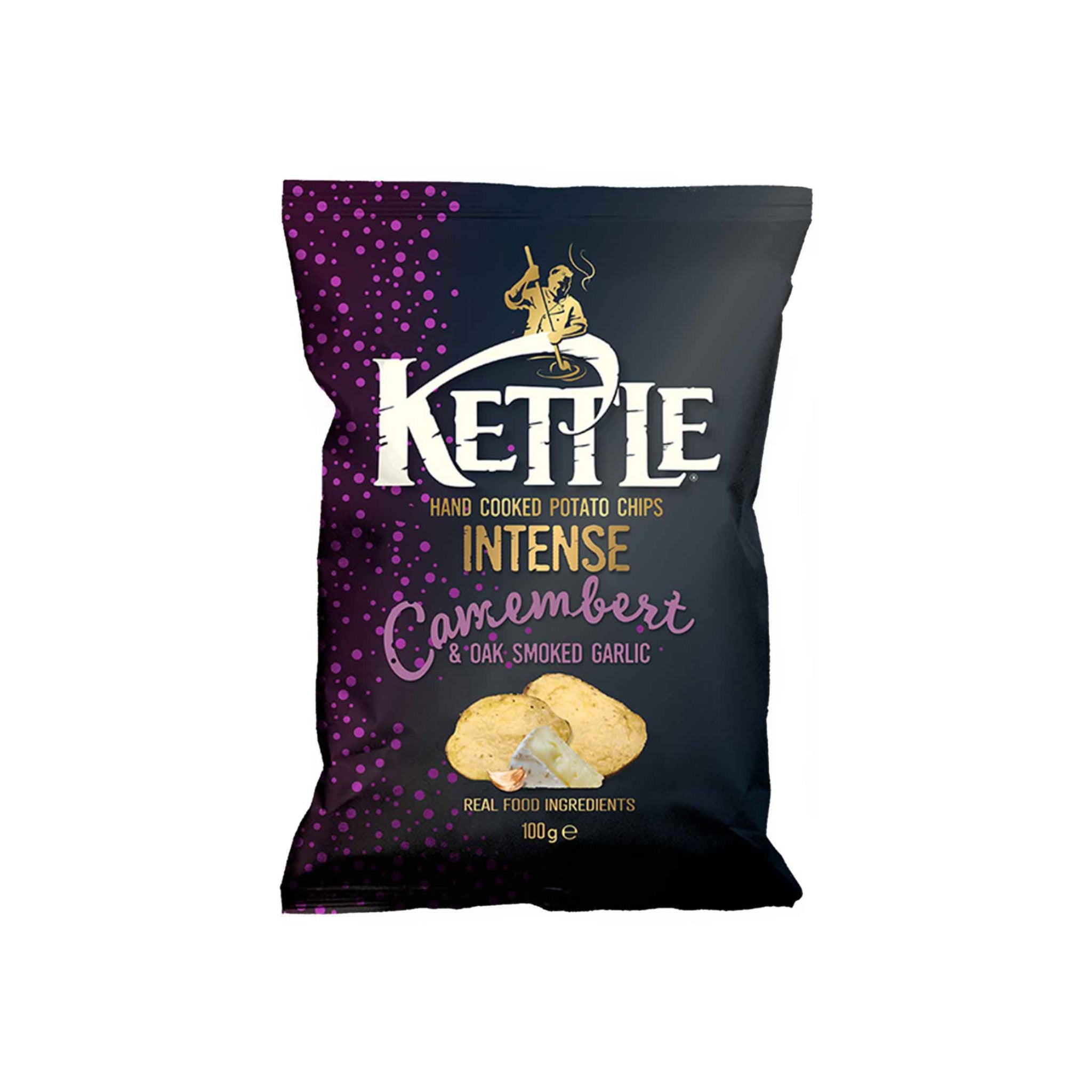 Kettle Chips Intense Camembert & Oak Smoked Garlic 100g