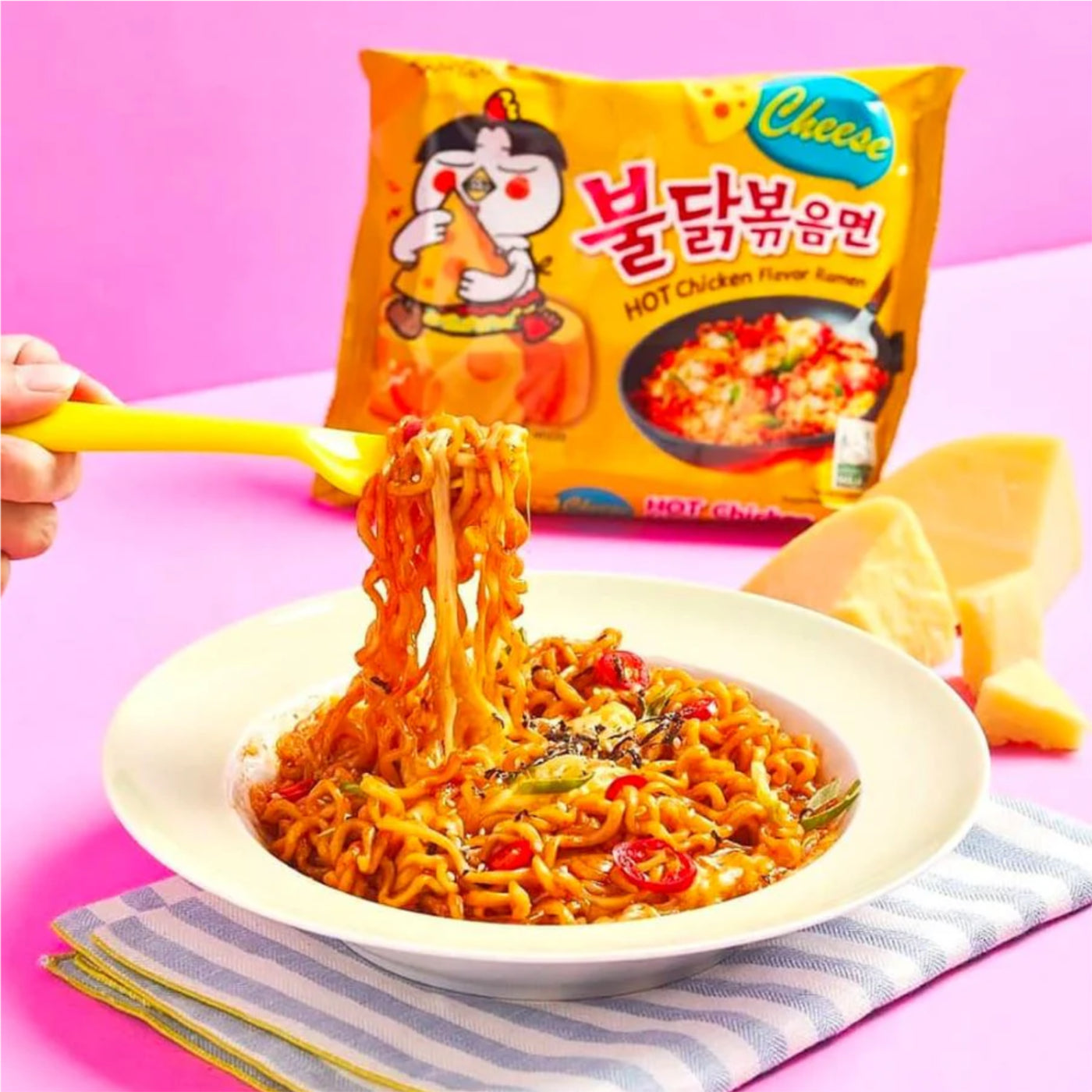 Ramen - Buldak Hot Chicken Cheese 5er Pack - 700g