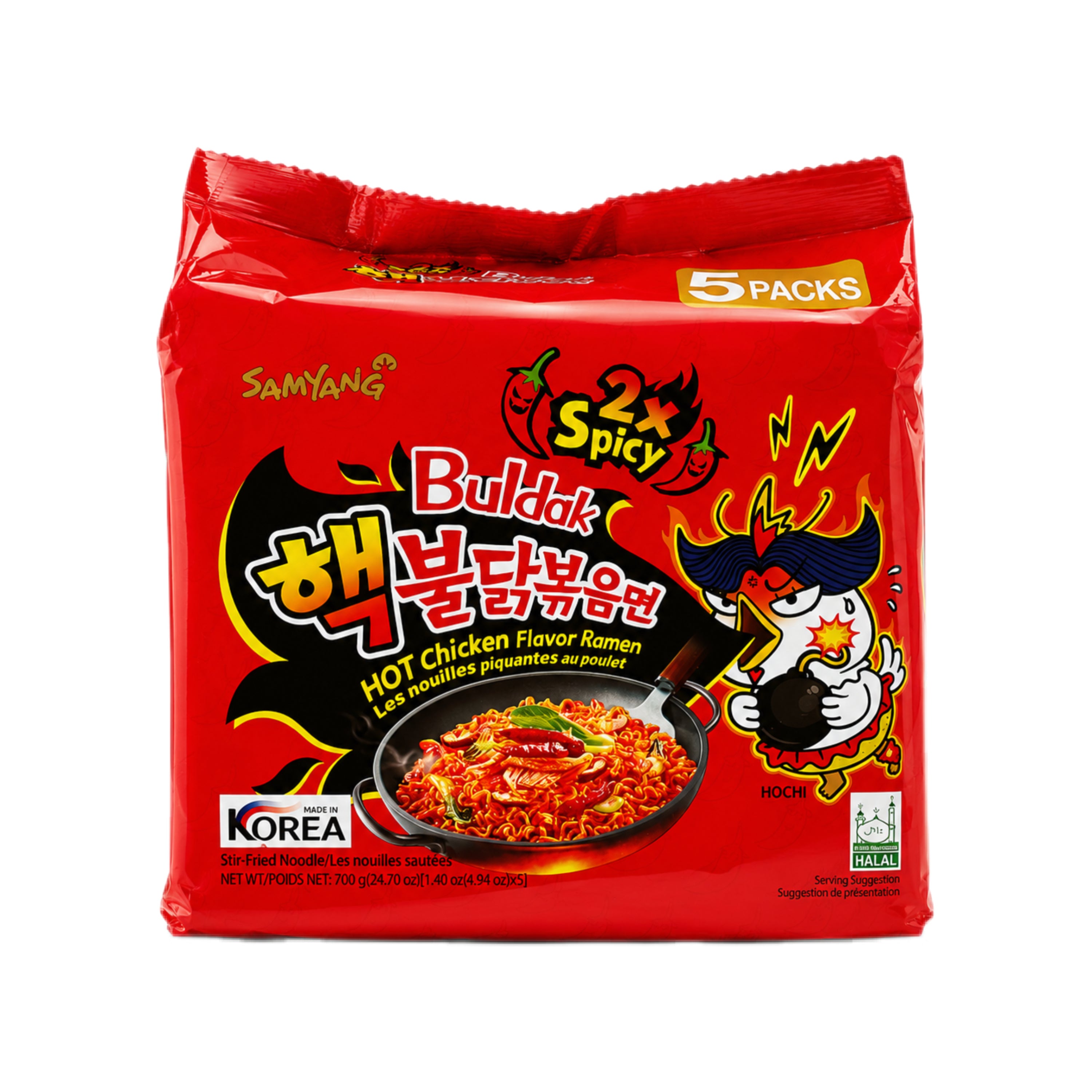 Ramen - Buldak Hot Chicken 2X Spicy 5er Pack - 700g