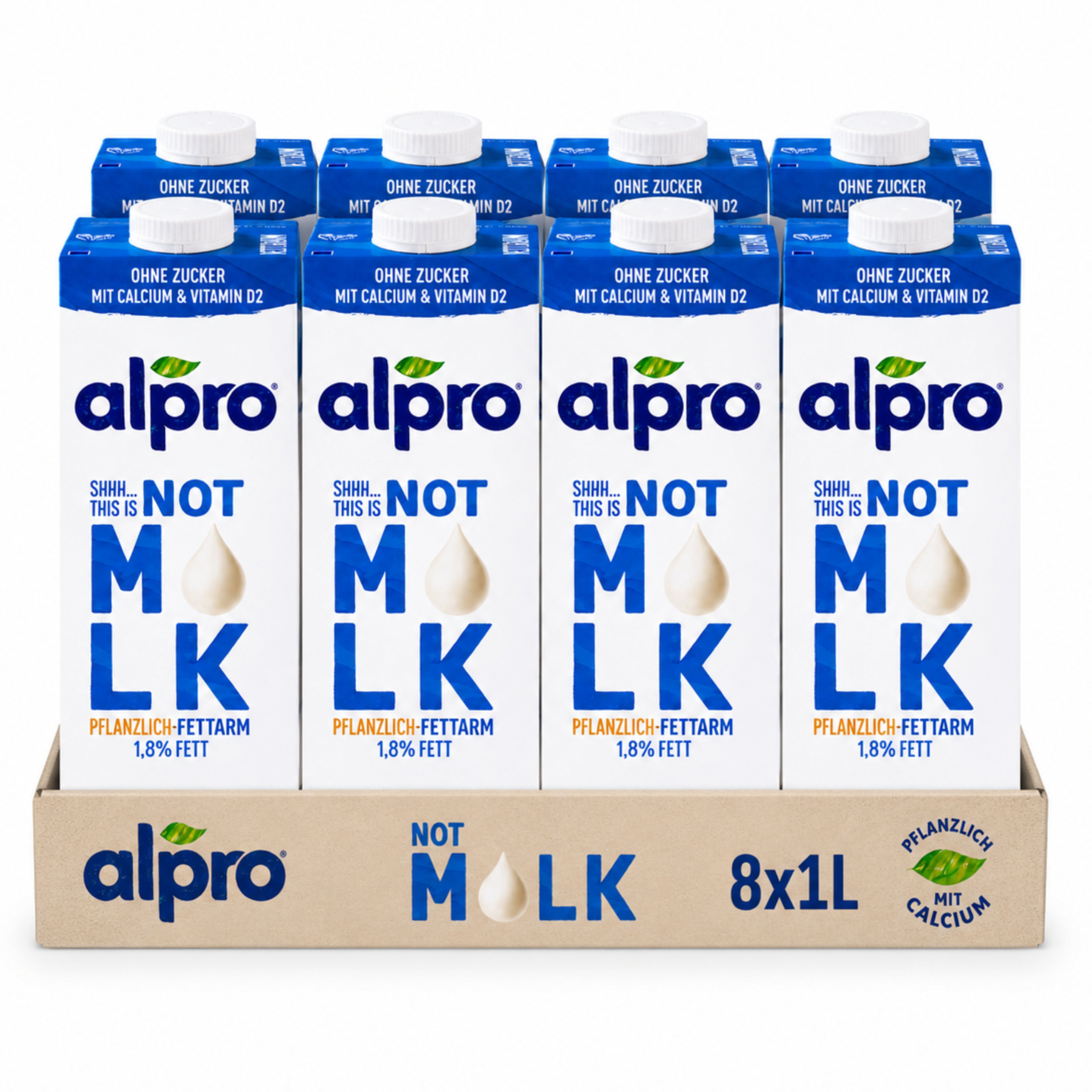 Alpro Pflanzendrink fettarm 8 x 1l