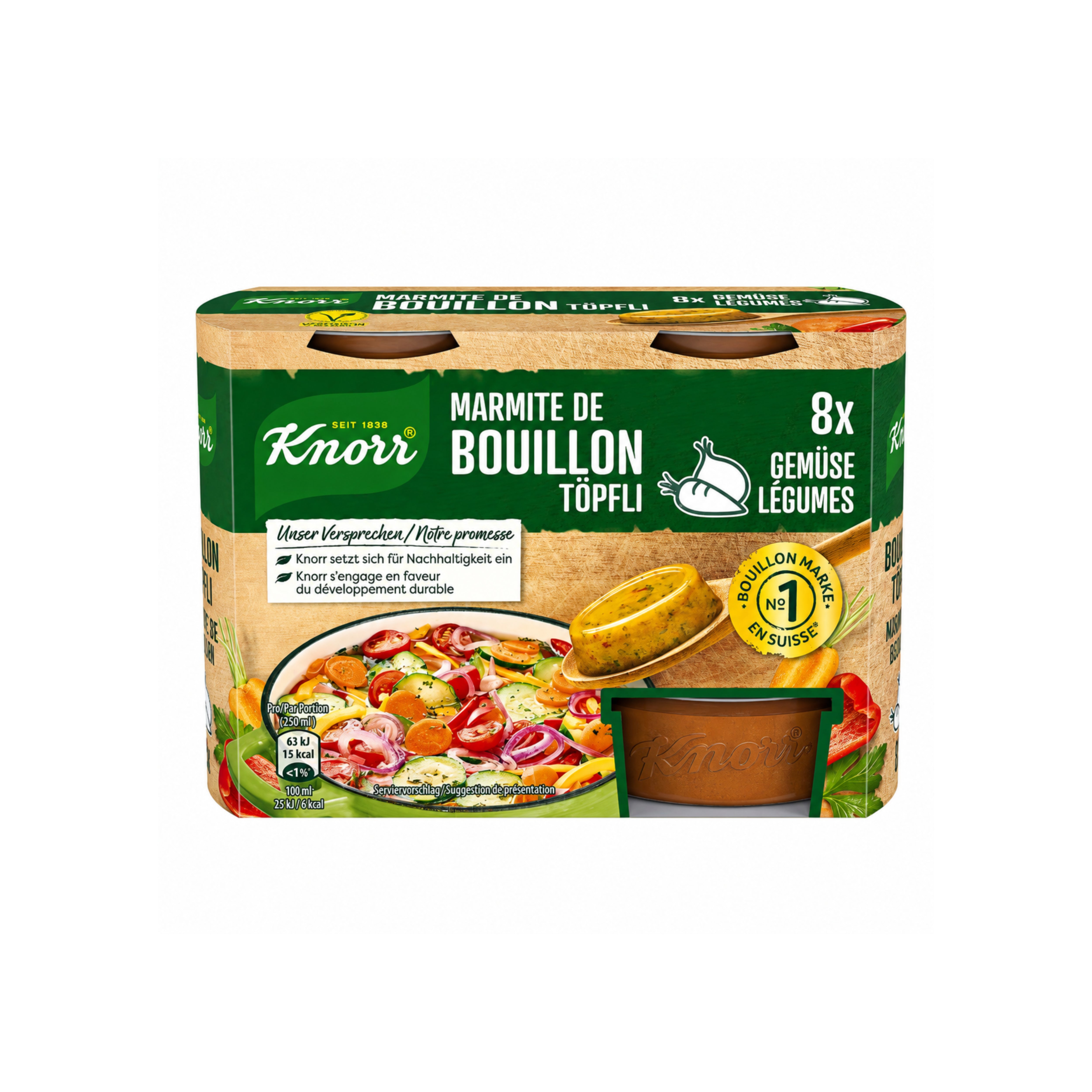 Knorr Gemüse-Bouillon Töpfli 8er Pack - 224g