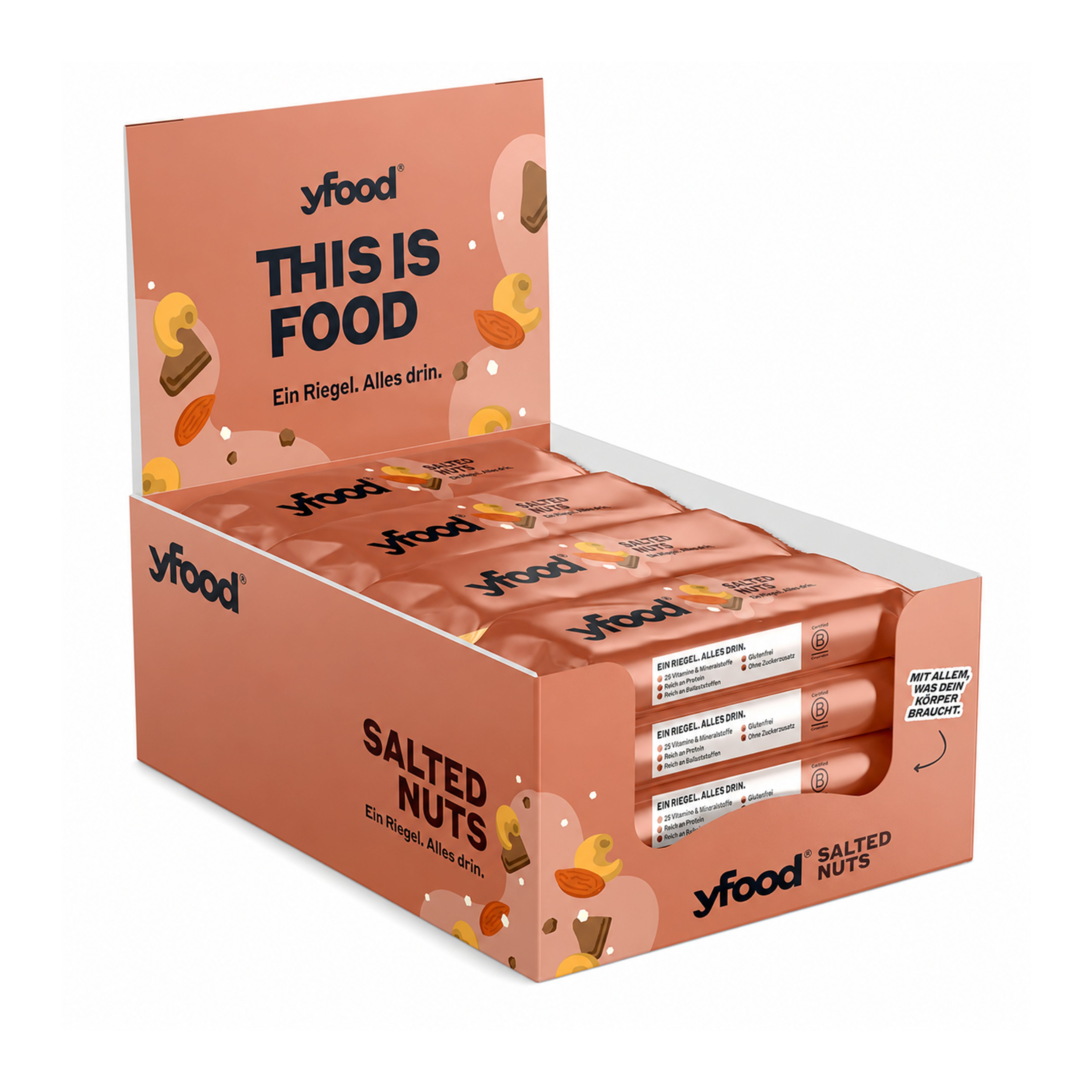 High-Protein Riegel Salted Nuts 12 x 60g
