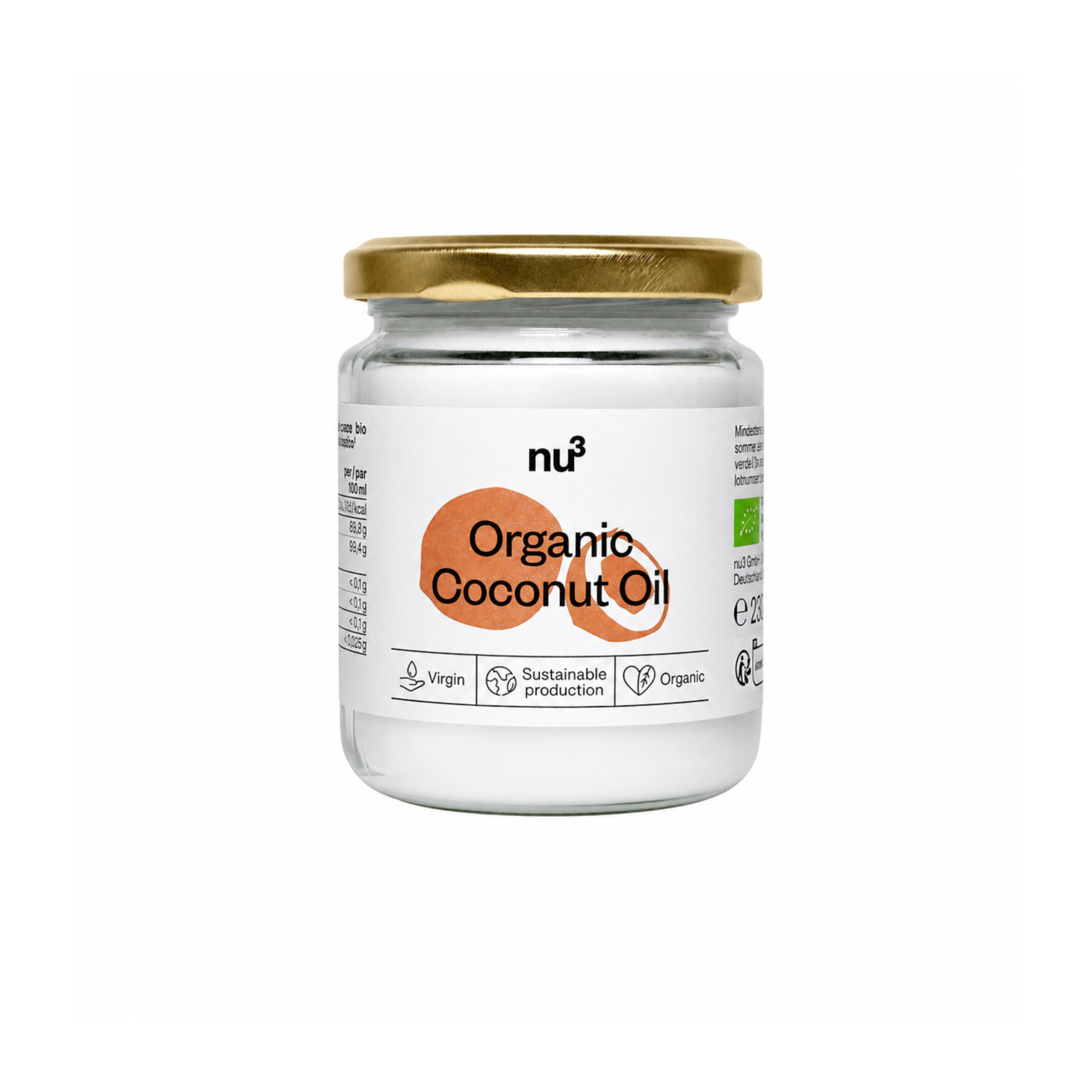 nu3 Organic Coconut Oil 230ml