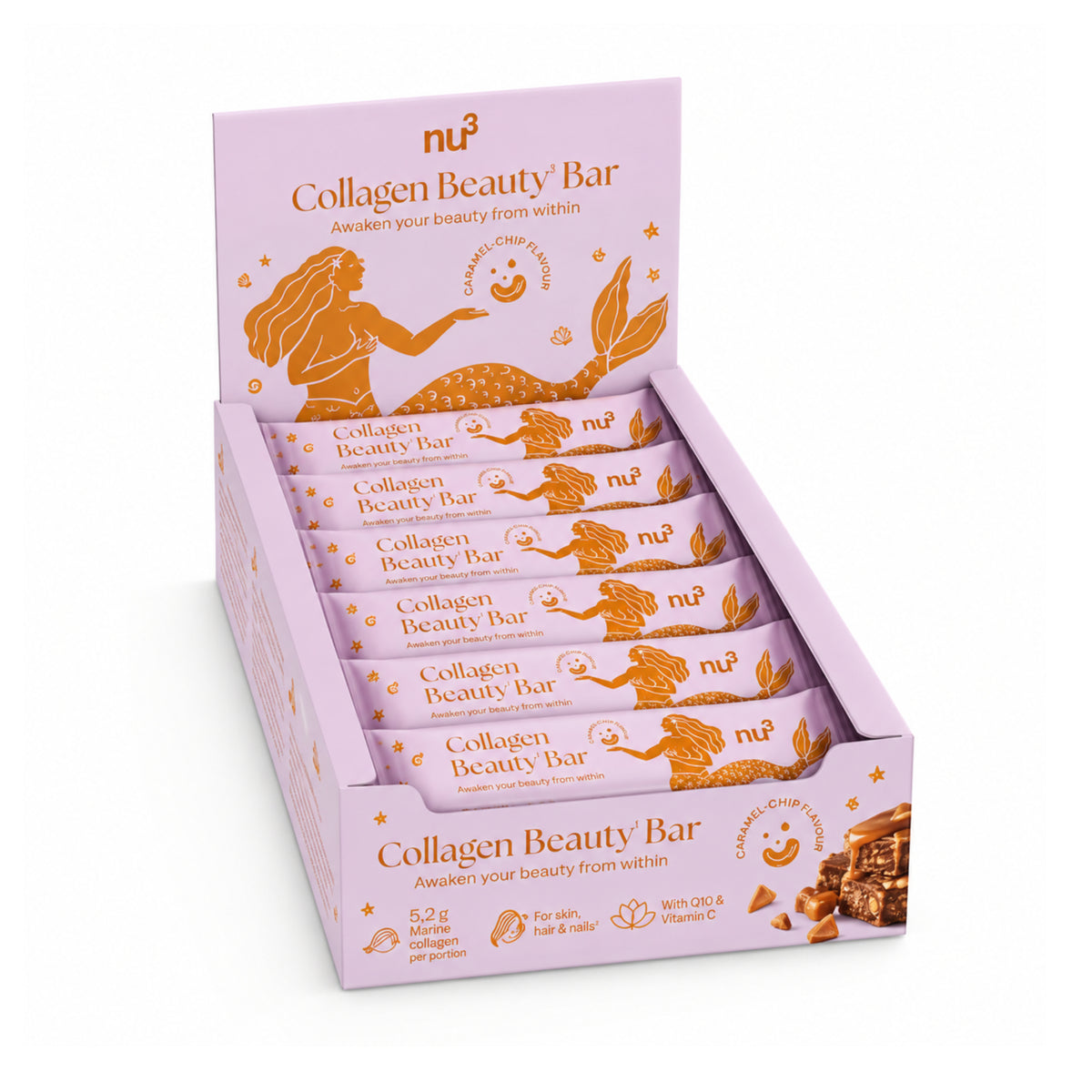 nu3 Collagen Beauty Bar Caramel-Crisp 24 x 40g