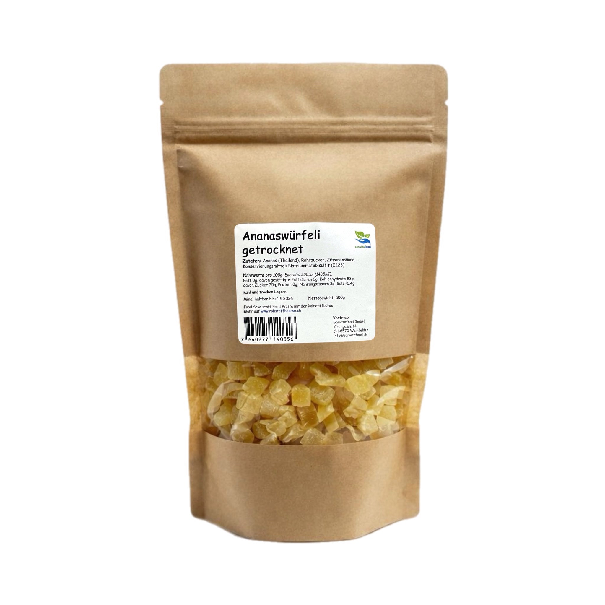 Ananaswürfel Getrocket 500g
