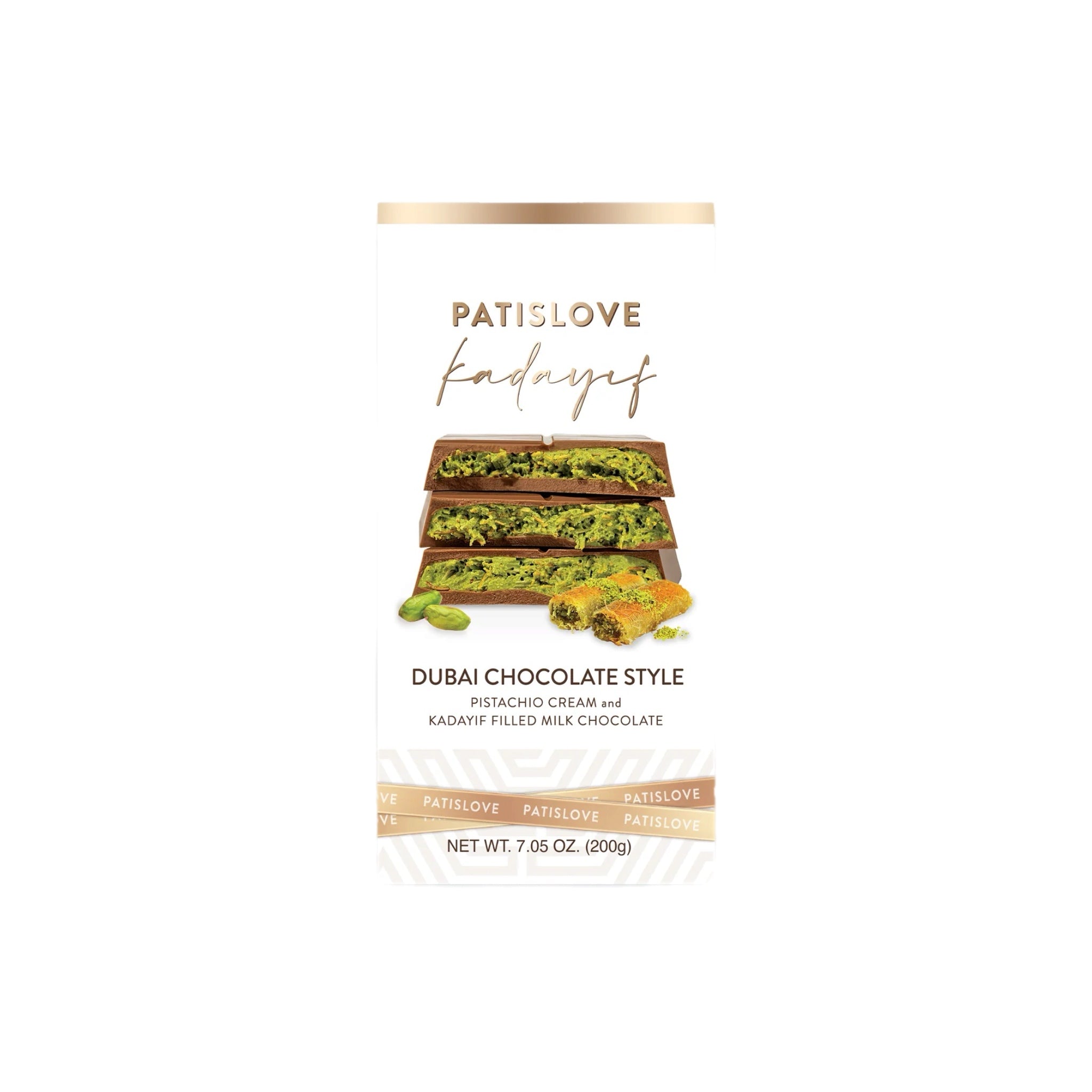 Dubai Style Pistachio Chocolate Crunch Bar 200g