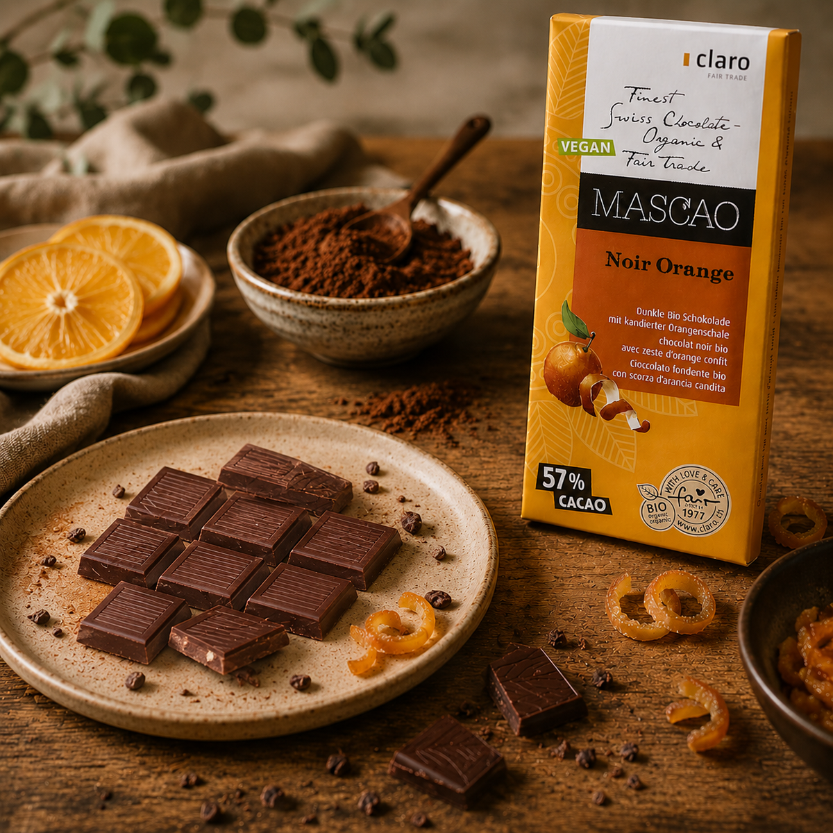 Schokolade Mascao Noir Orange Bio 100g
