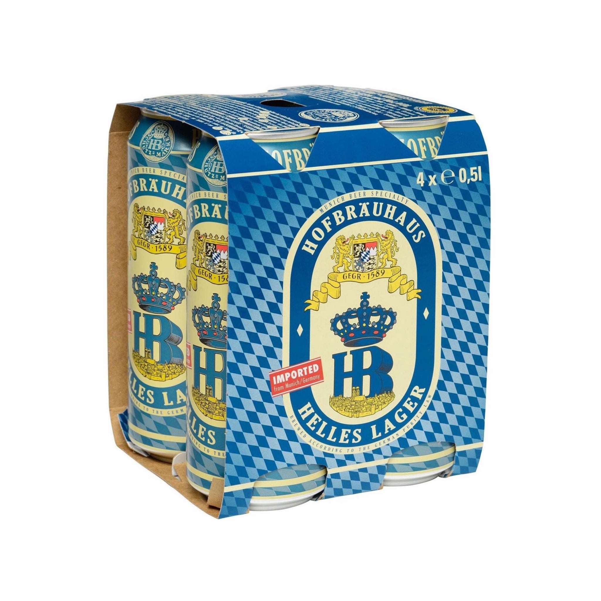 Hofbräuhaus Bier - Lager Blonde 4 x 500ml