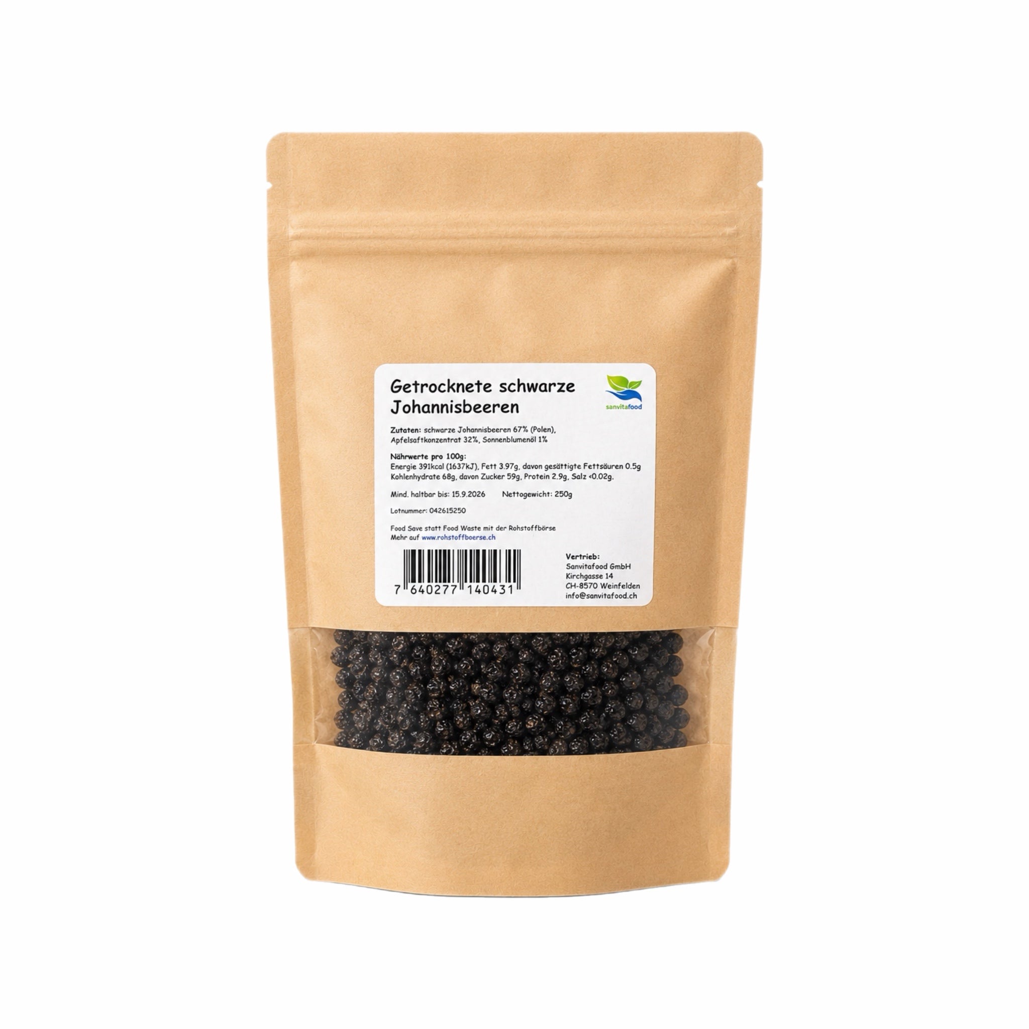 Dried blackcurrants 250g