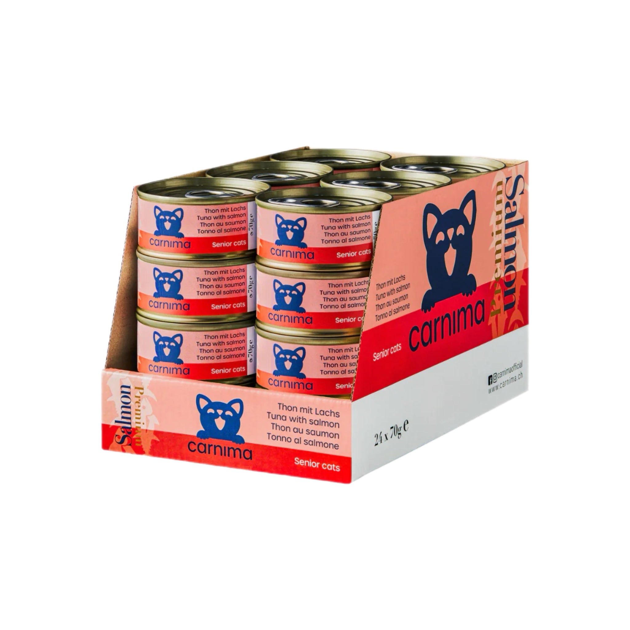 Thunfischfilet mit Lachs in Gelee für Senior-Katzen 24 x 70g