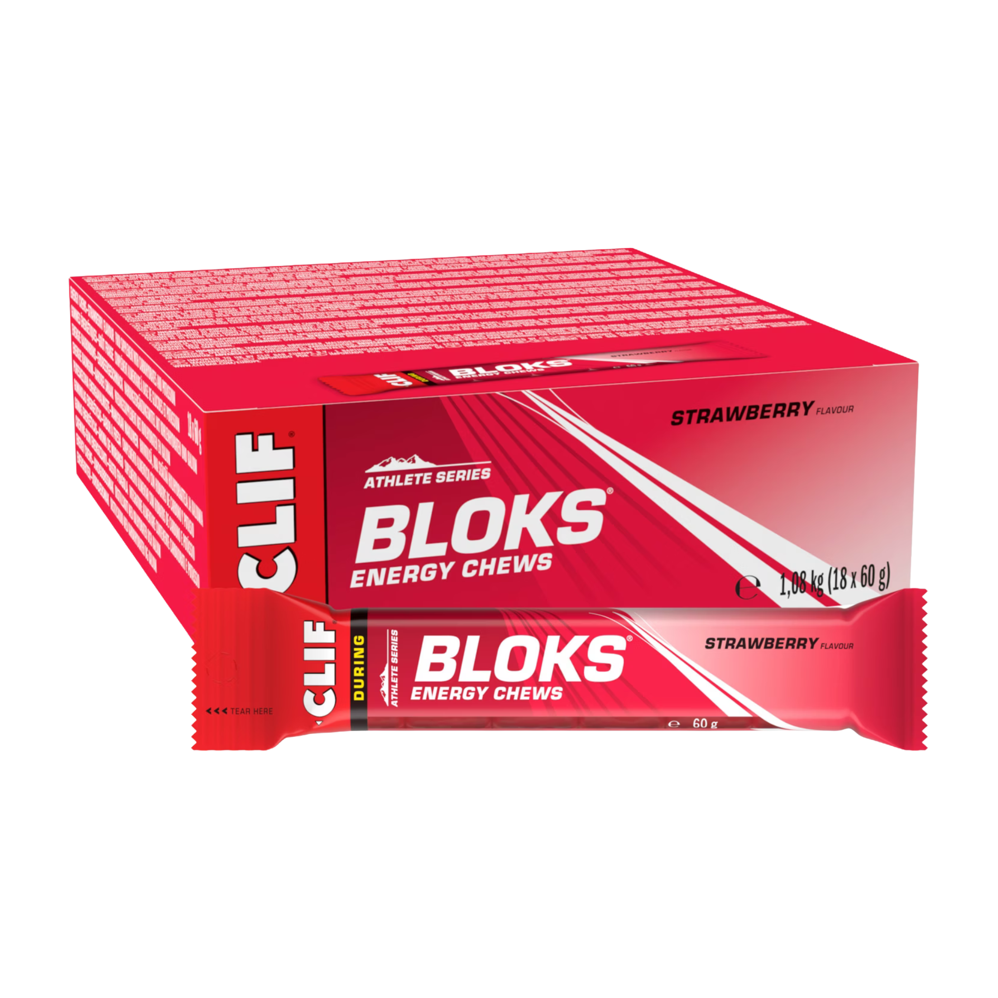 CLIF Shot Energy Chew Bloks Strawberry 18 x 60g