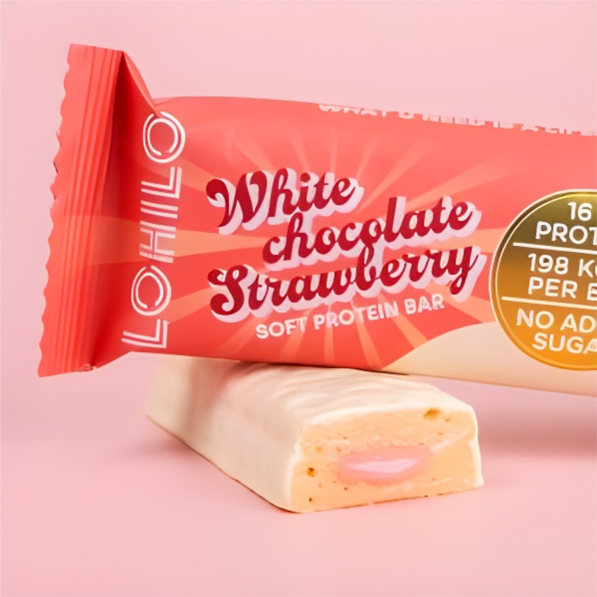 High Protein Riegel Soft Core - White Choc Strawberry 12 x 55g