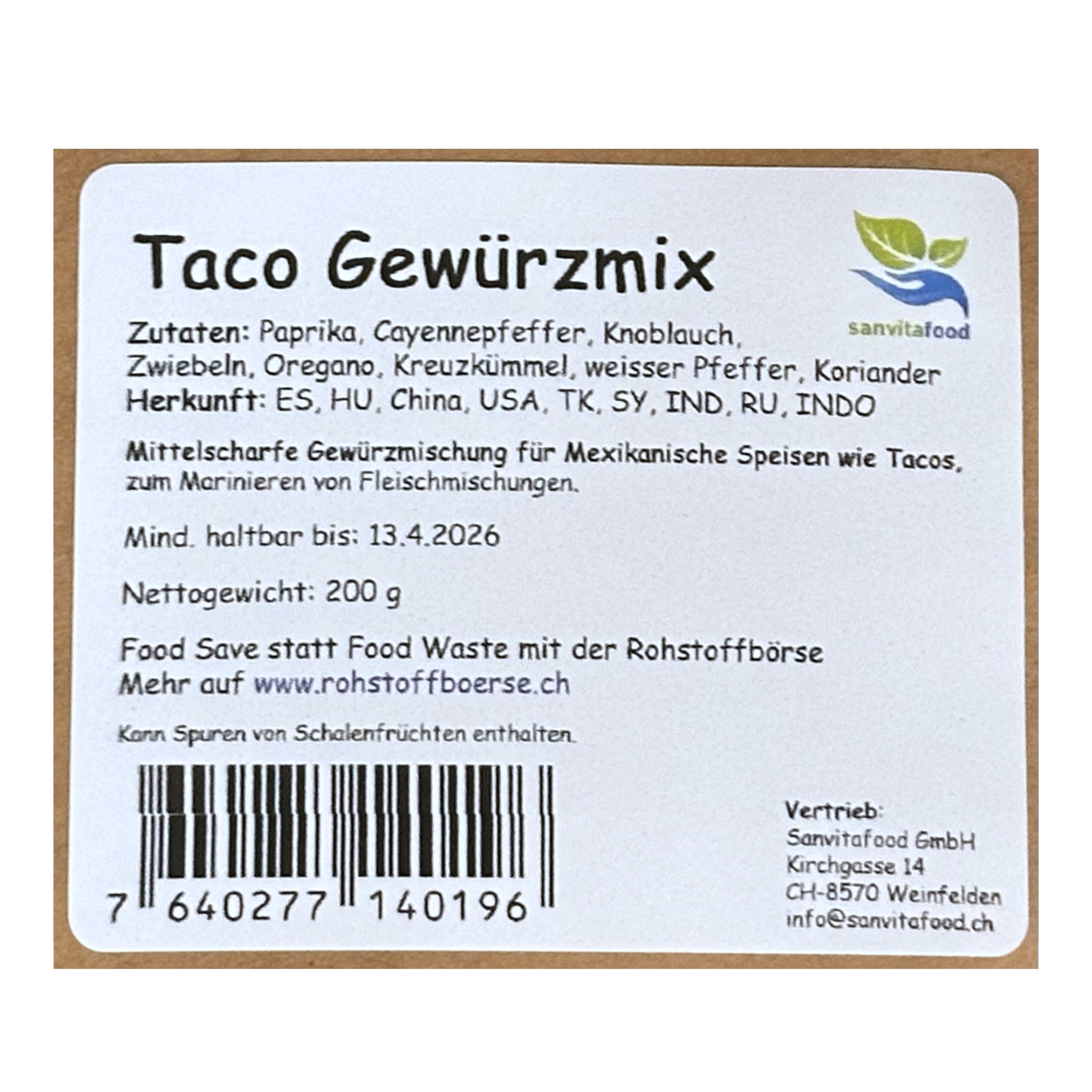 Mélange d'assaisonnement pour tacos 200 g