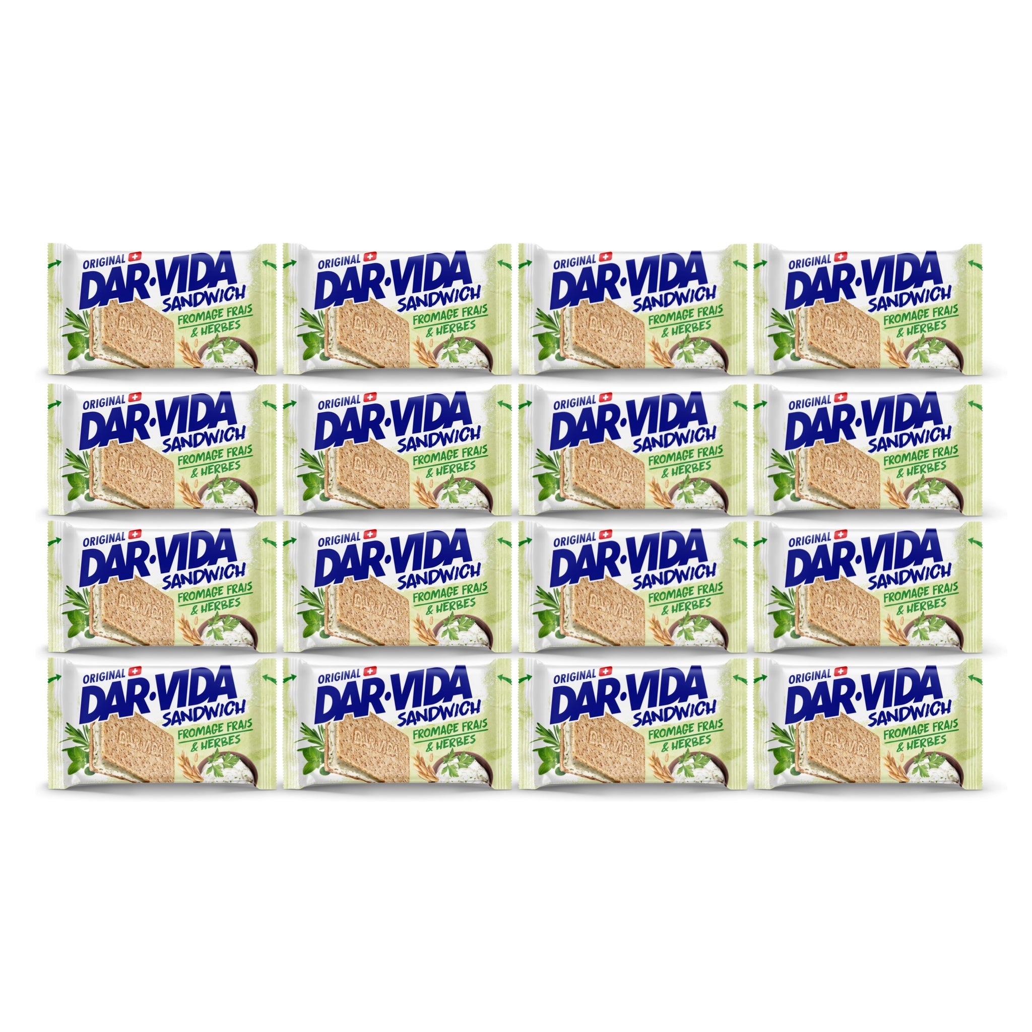 DAR-VIDA Sandwich Fromage Frais et Herbes 16 x 65g