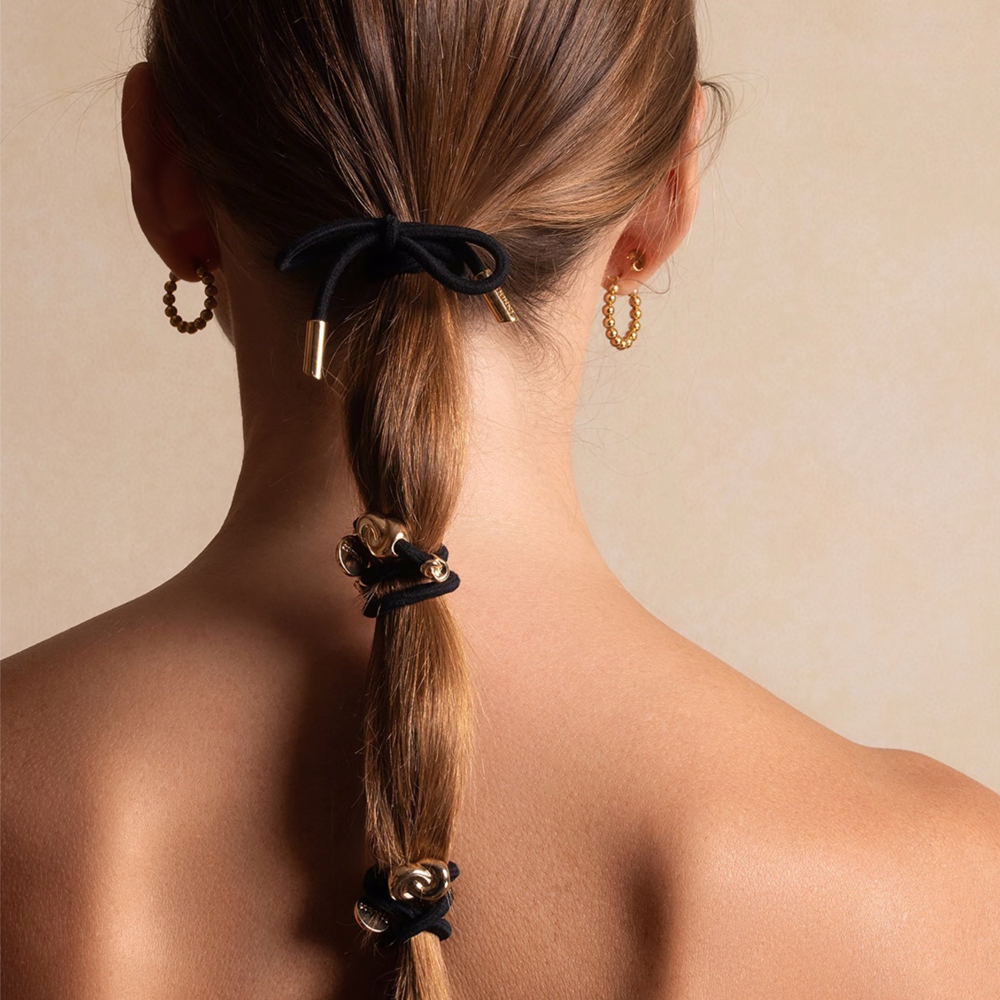 Hair ties with metal details Black