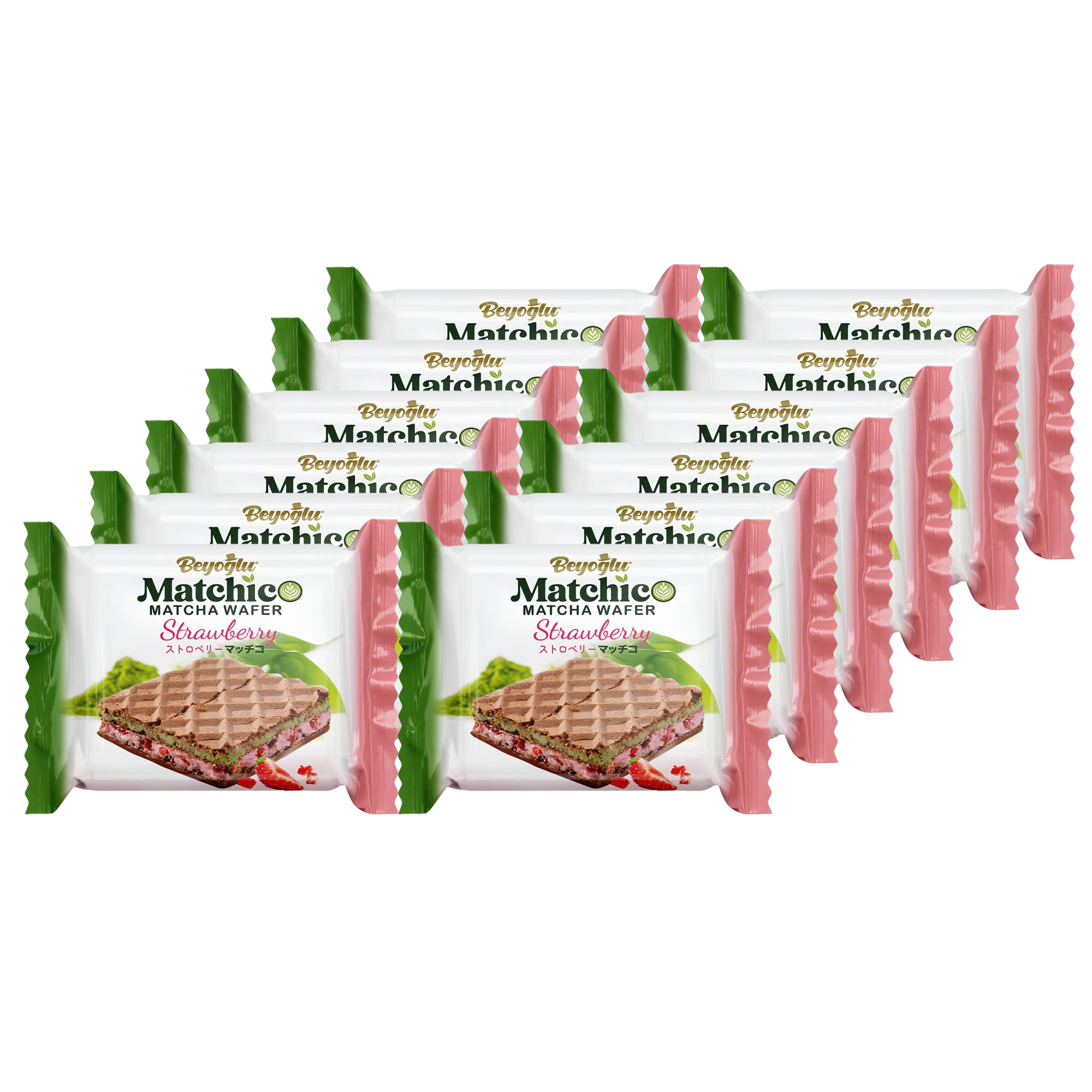 Gaufrette Matcha - Fraise 12 x 32g
