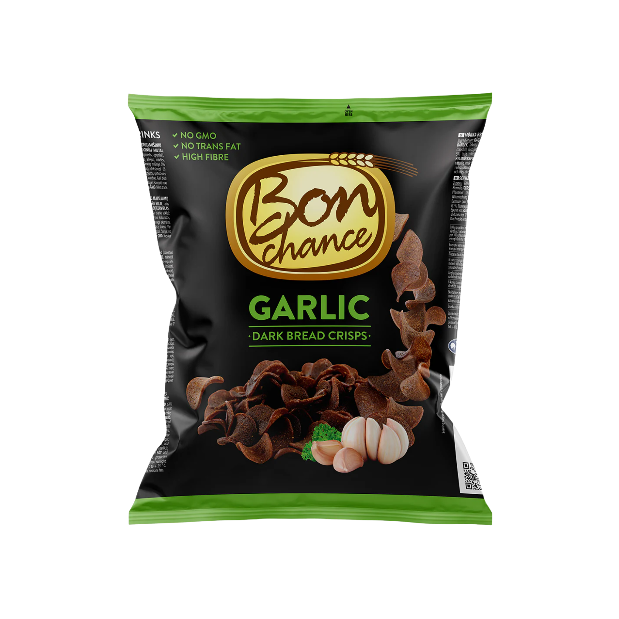Dunkle Brotchips mit Knoblauch 120g