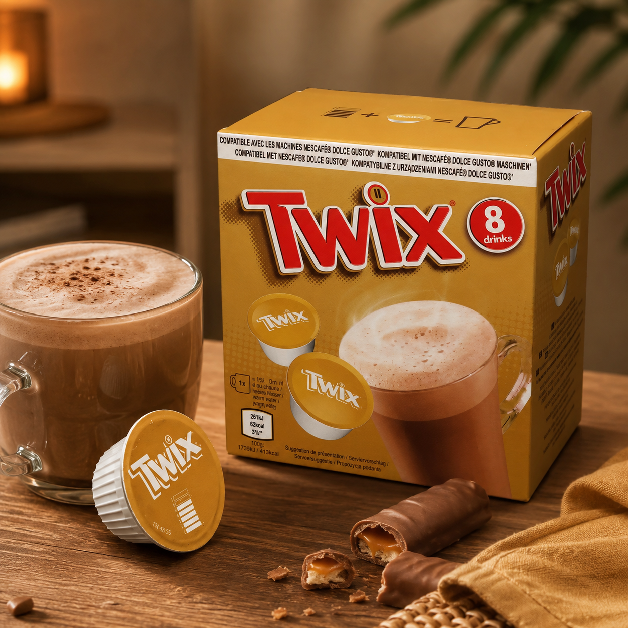 Twix Trinkschokolade Dolce Gusto Kapseln 8er Pack - 120g