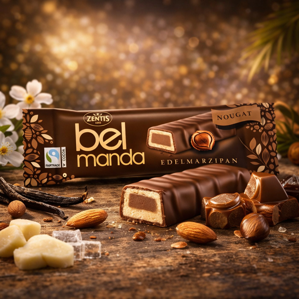 Edel-Marzipan Schokoladenriegel Belmanda Nougat 40g