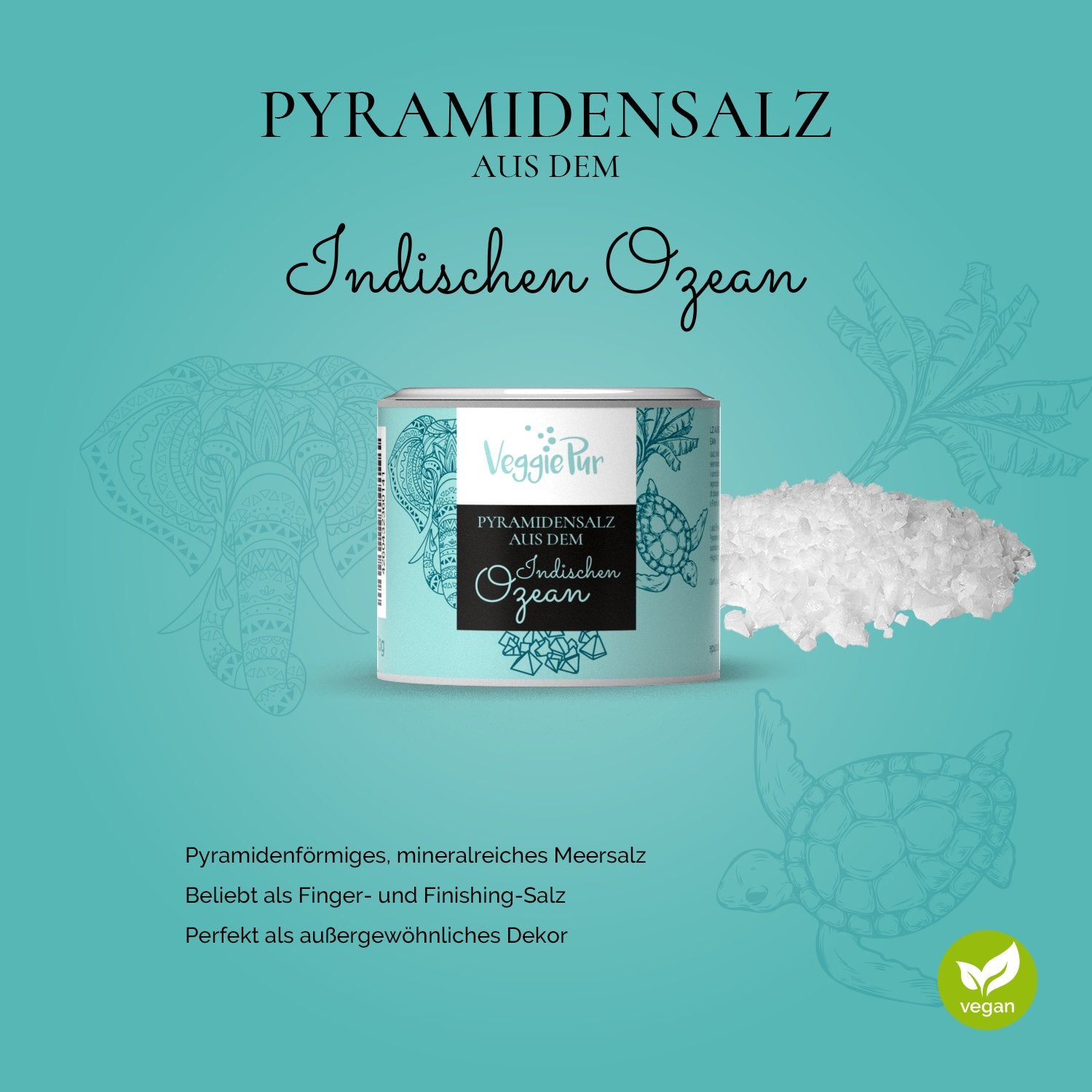 Organic Indian Ocean Pyramid Salt 80g