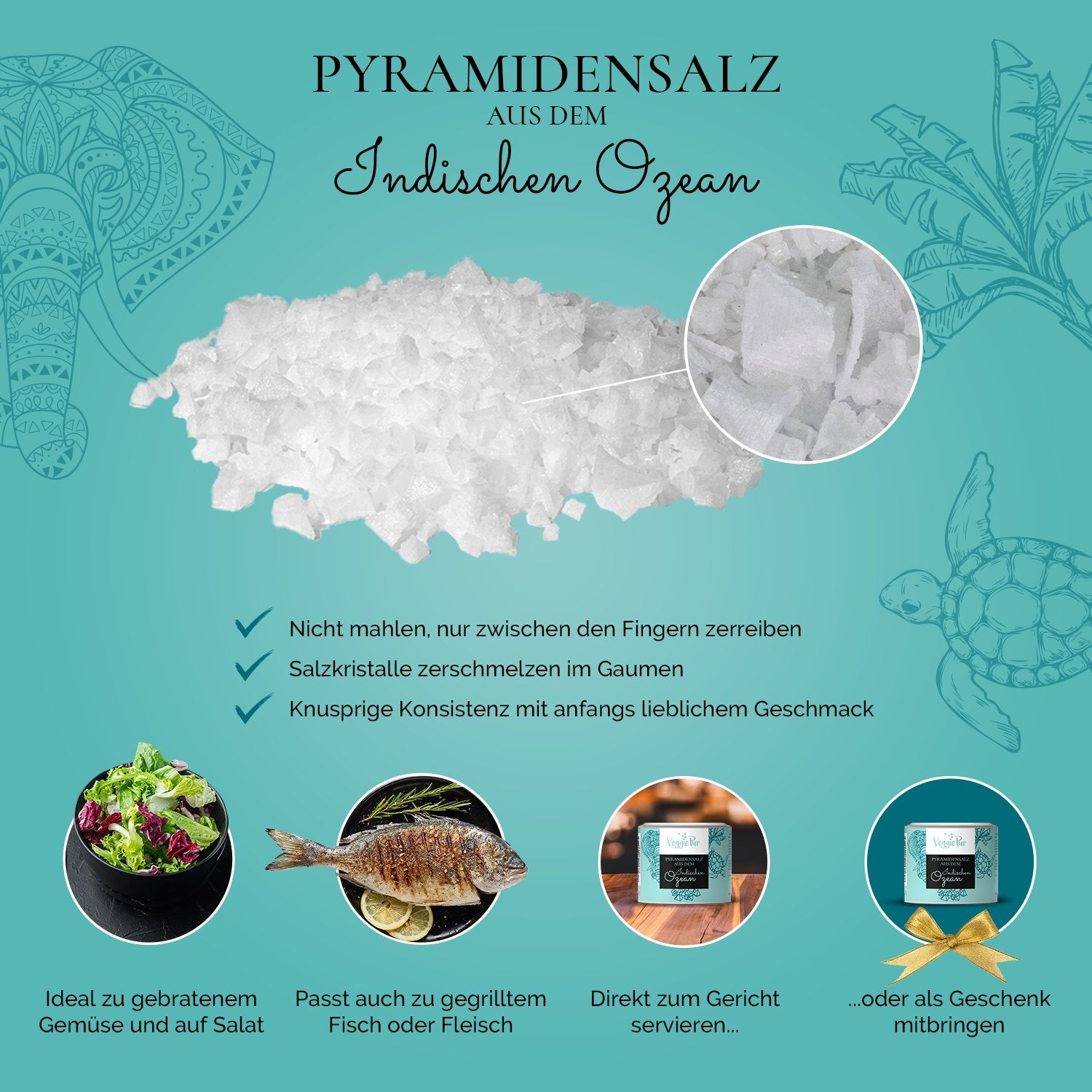 Organic Indian Ocean Pyramid Salt 80g