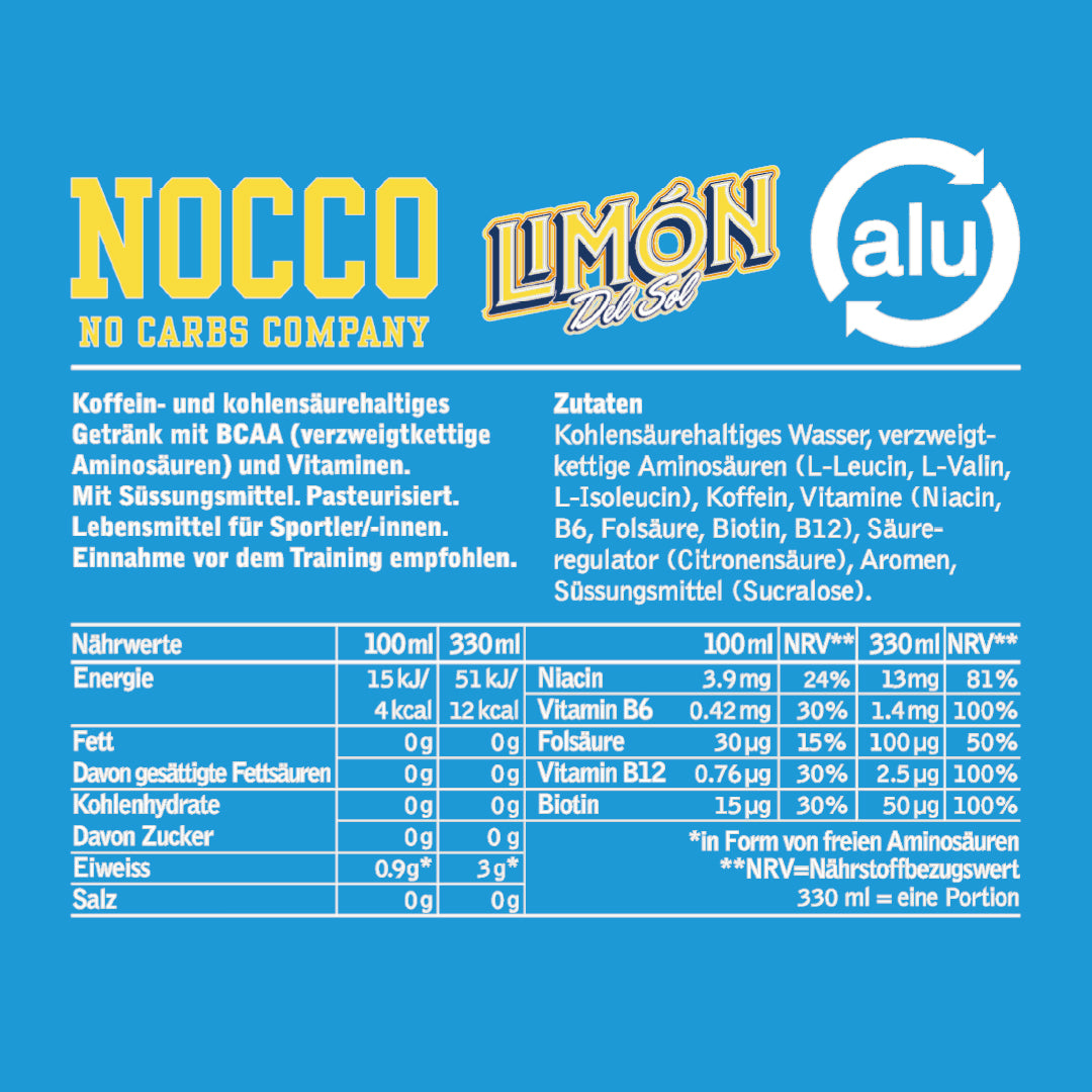 NOCCO Drink BCAA Limon del Sol 330ml