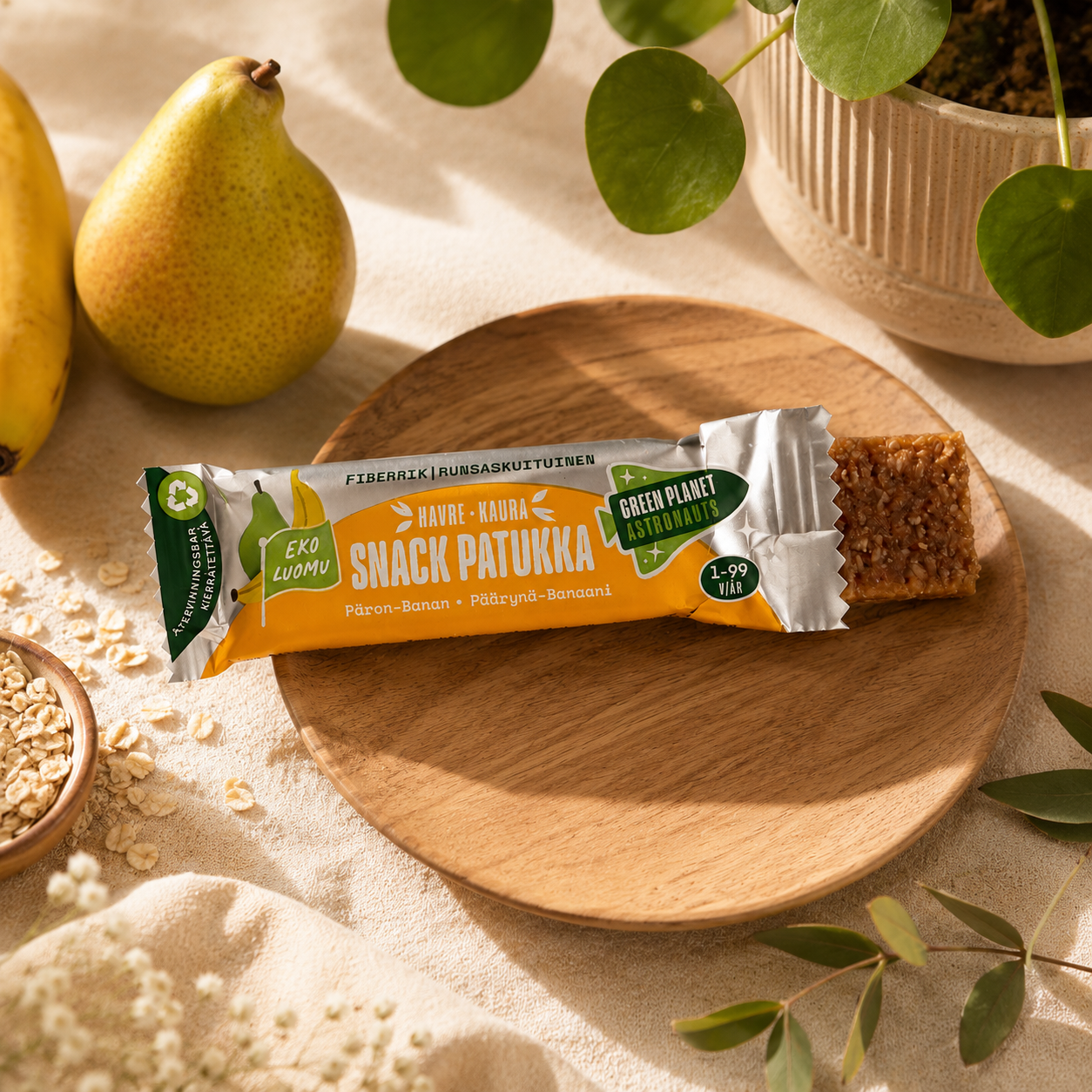 Organic Pear-Banana Oat Bars 24 x 25g