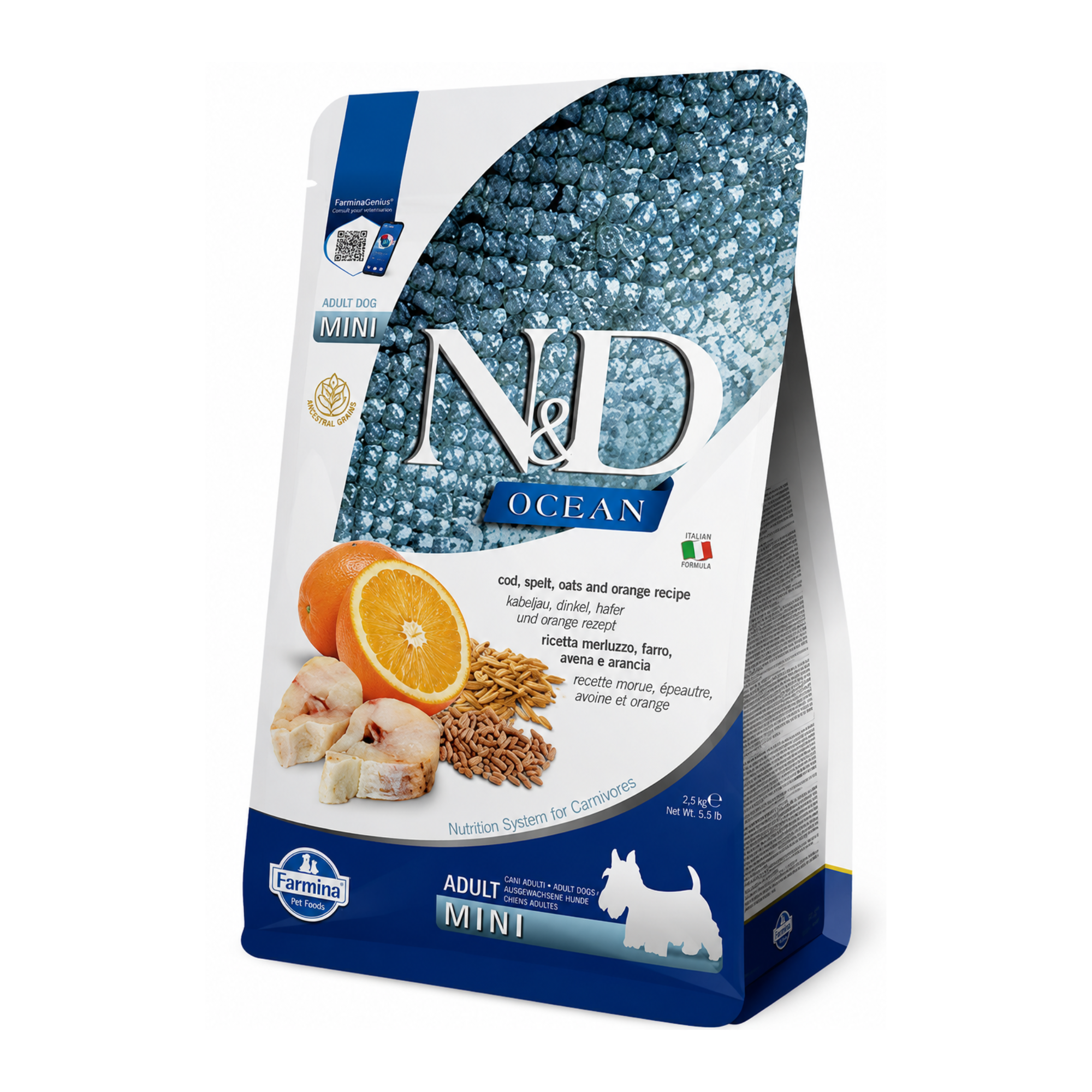 Hundefutter Adult Mini Kabeljau & Orange 800g