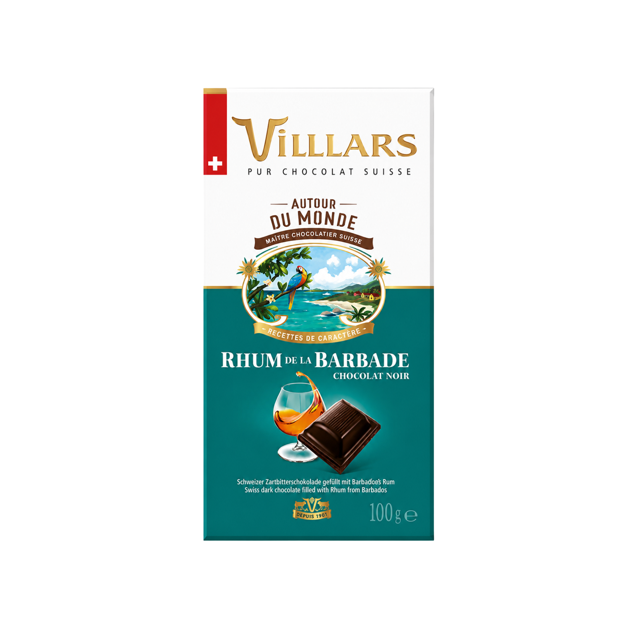 Schweizer Zartbitterschokolade mit Barbados-Rum 100g