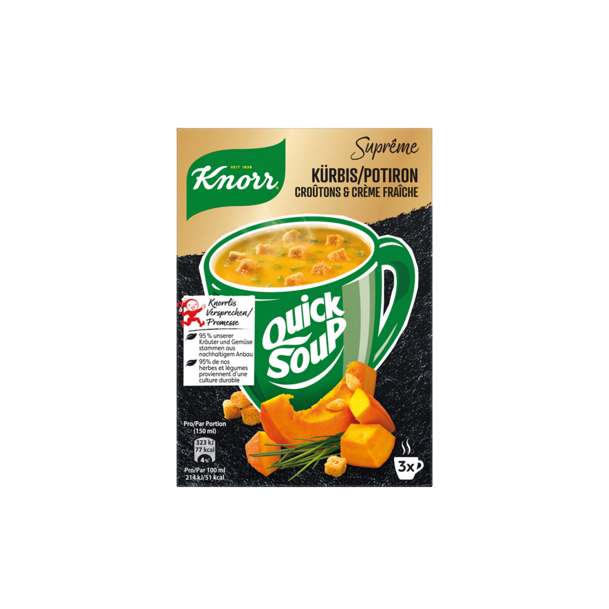 Knorr Suprême Quick Soup Kürbis 3er Pack - 57g