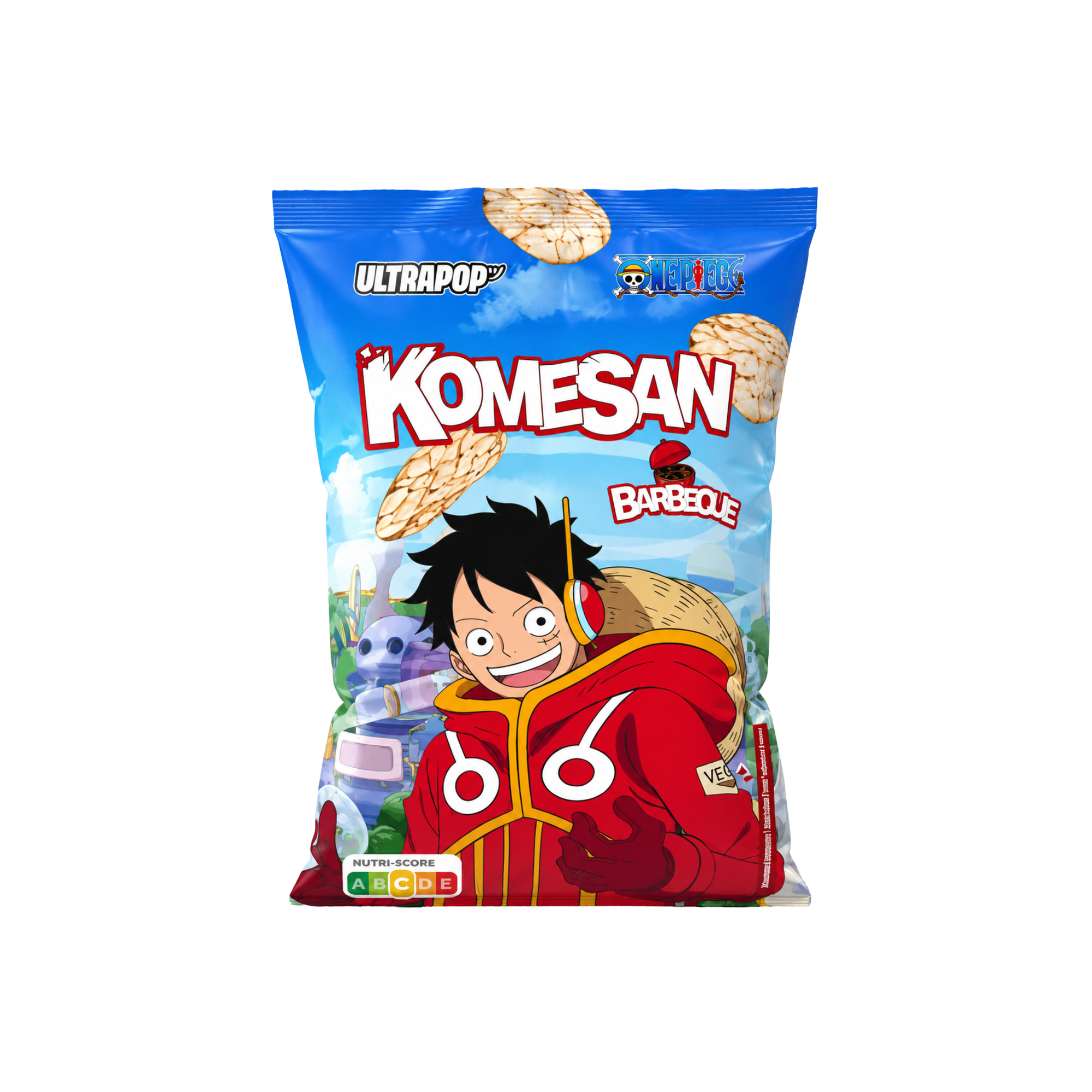 Komesan Luffy Chips de riz saveur BBQ 60g