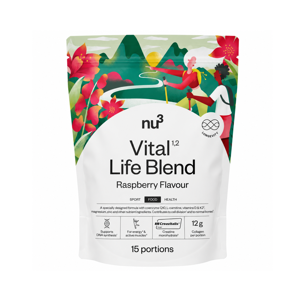 nu3 Vital Life Blend Longevity - Raspberry 450g