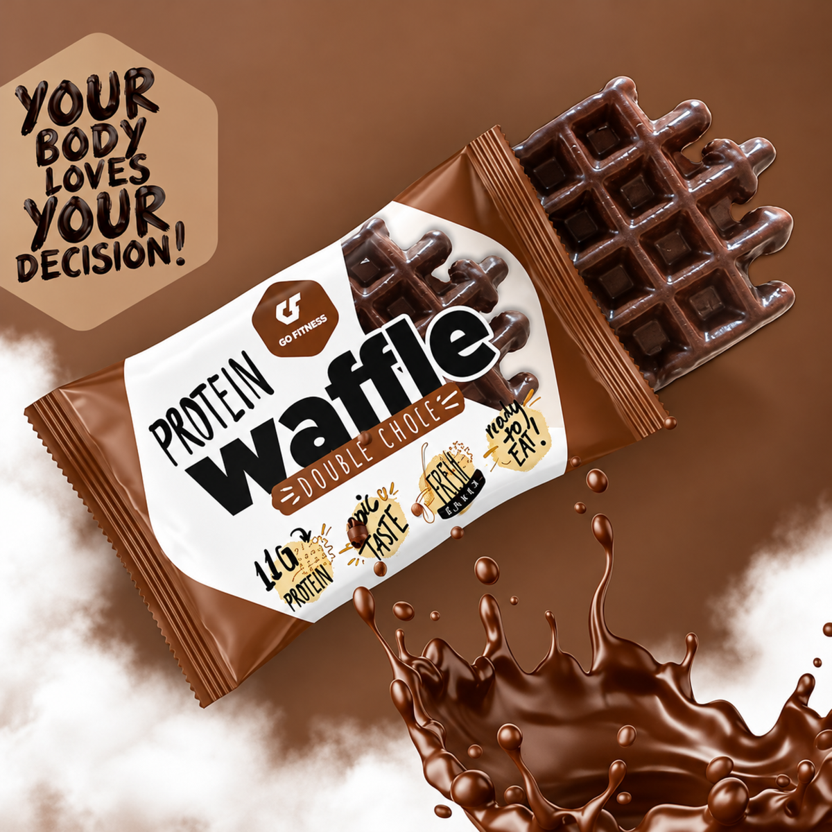 Protein Waffle Double Choc 50g