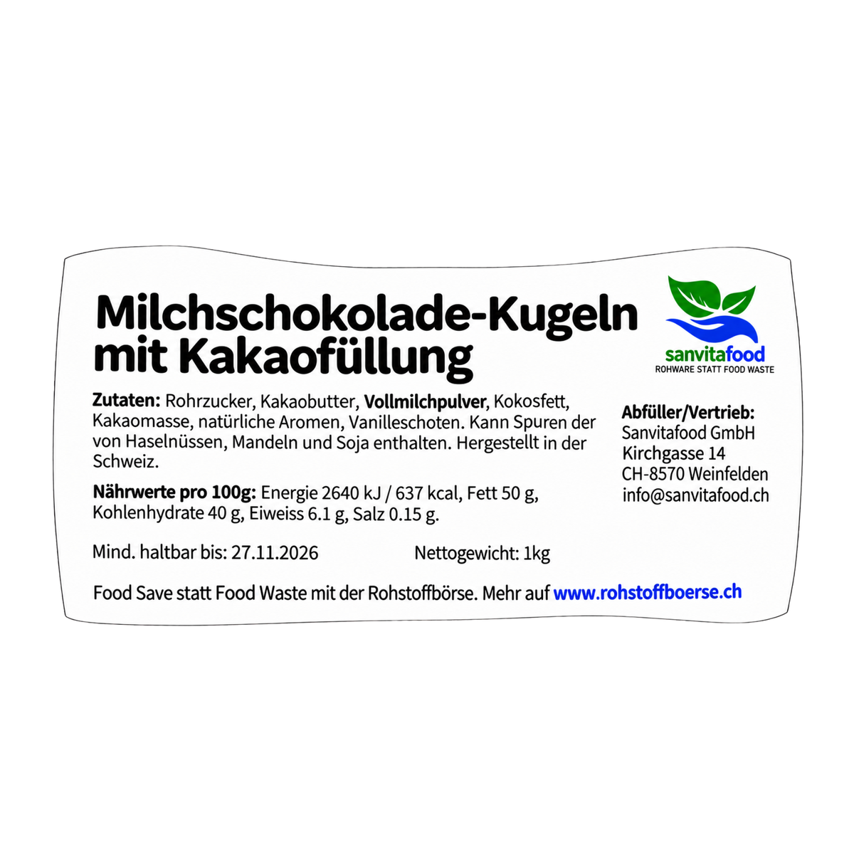 Milchschokoladenkugeln mit Meersalz 1kg