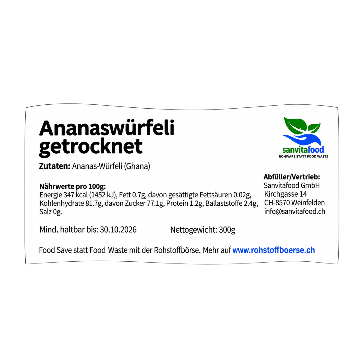 Ananas séchée Bio 300g
