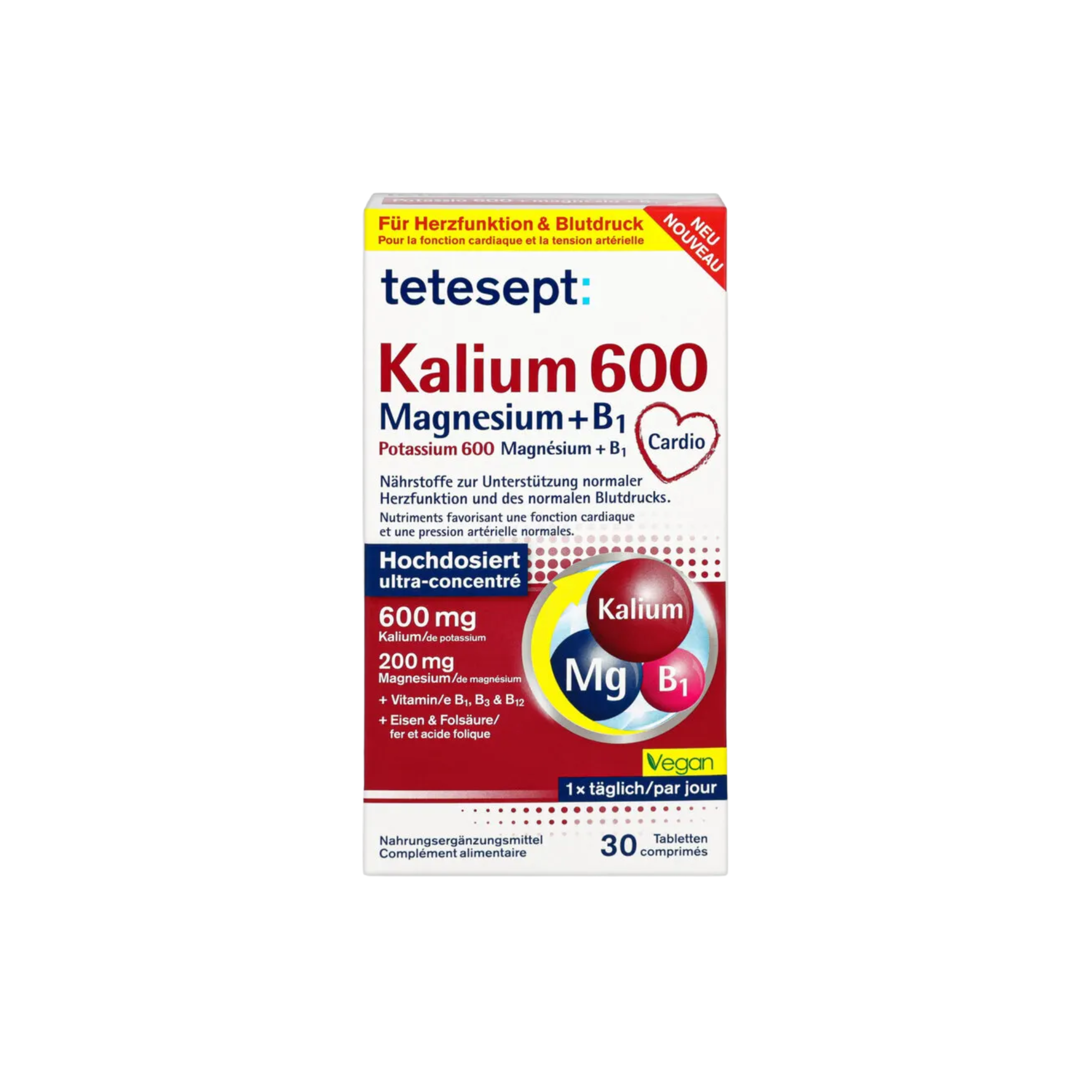 Potassium 600 Magnésium + B1 - 30 comprimés