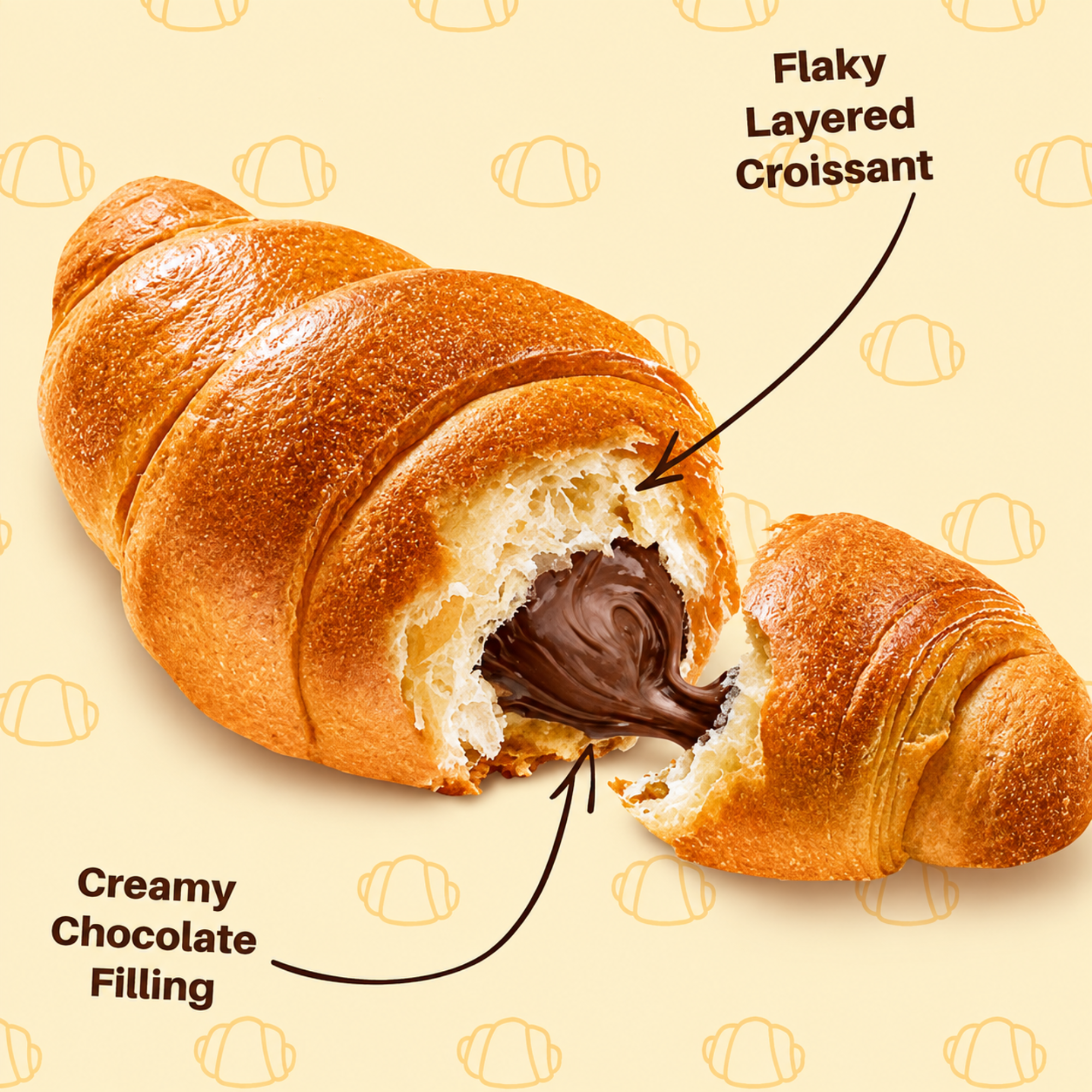 Croissant mit Kakaocremefüllung 60g