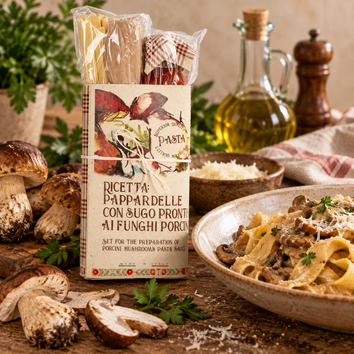 Pappardelle con Sugo ai Funghi Porcini 250g