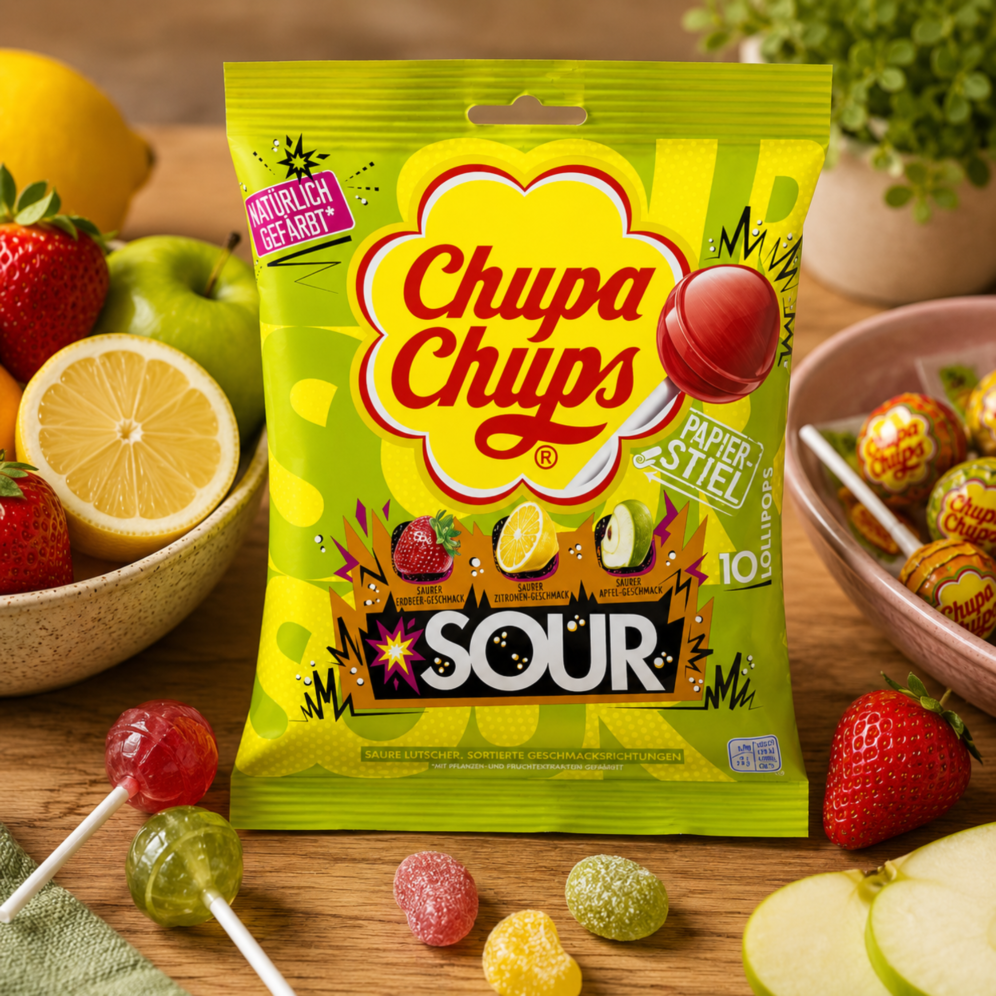 Chupa Chups Sour Lollipop 120g