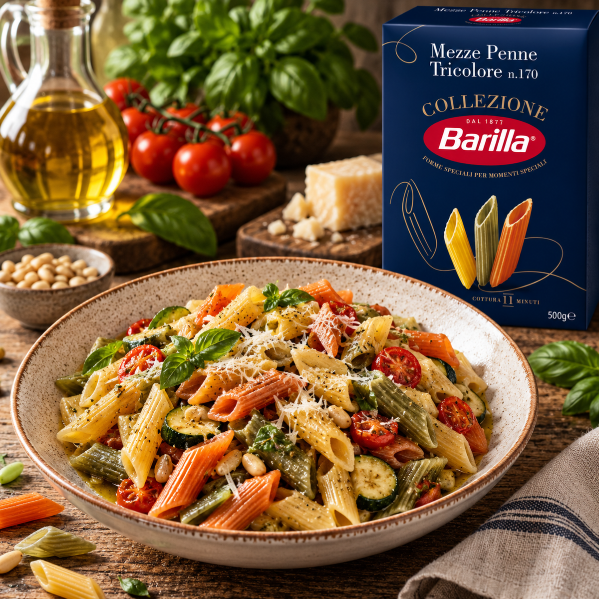 Barilla Mezze Penne Tricolore n° 170 - 500 g