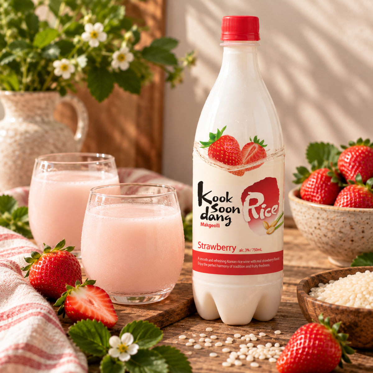 Koreanischer Reiswein Makgeolli - Erdbeere 750ml