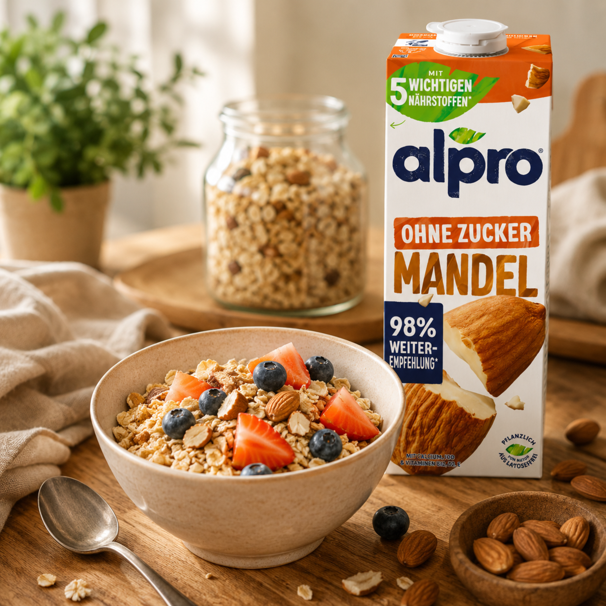 Alpro Mandeldrink ohne Zucker 1l