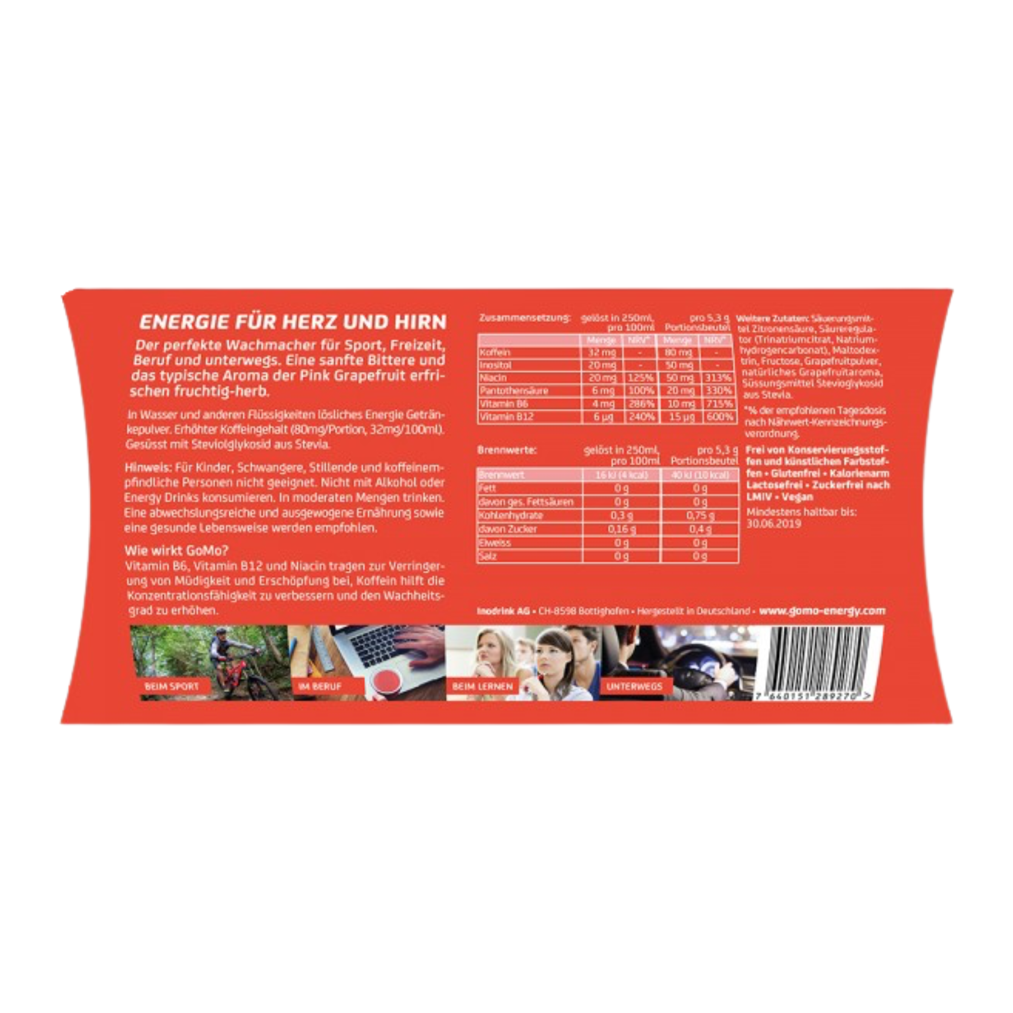 Energy Vitality Drink Pink Grapefruit - Sticks 30 Portions