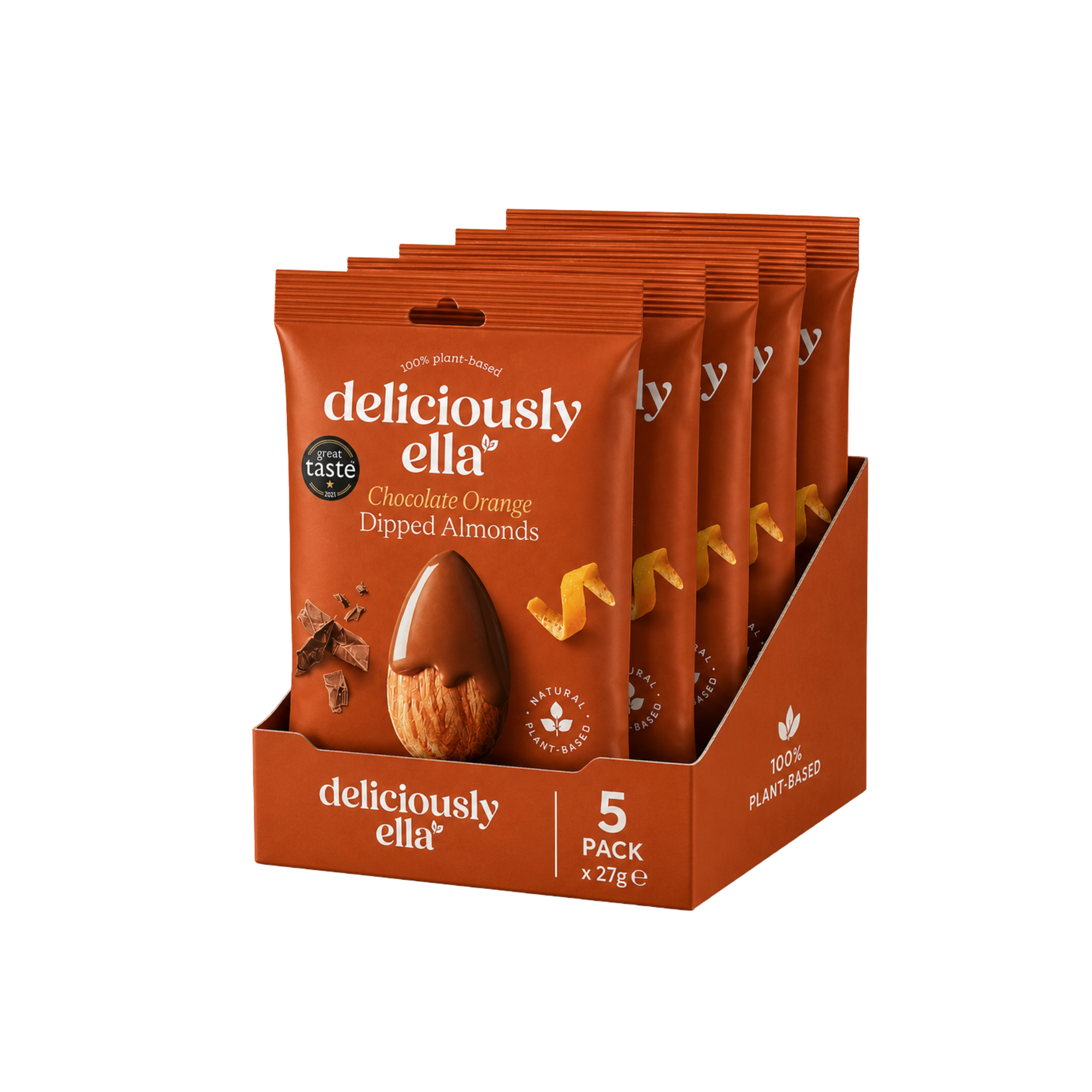 Schokoladenüberzogene Mandeln - Orange 5 x 27g