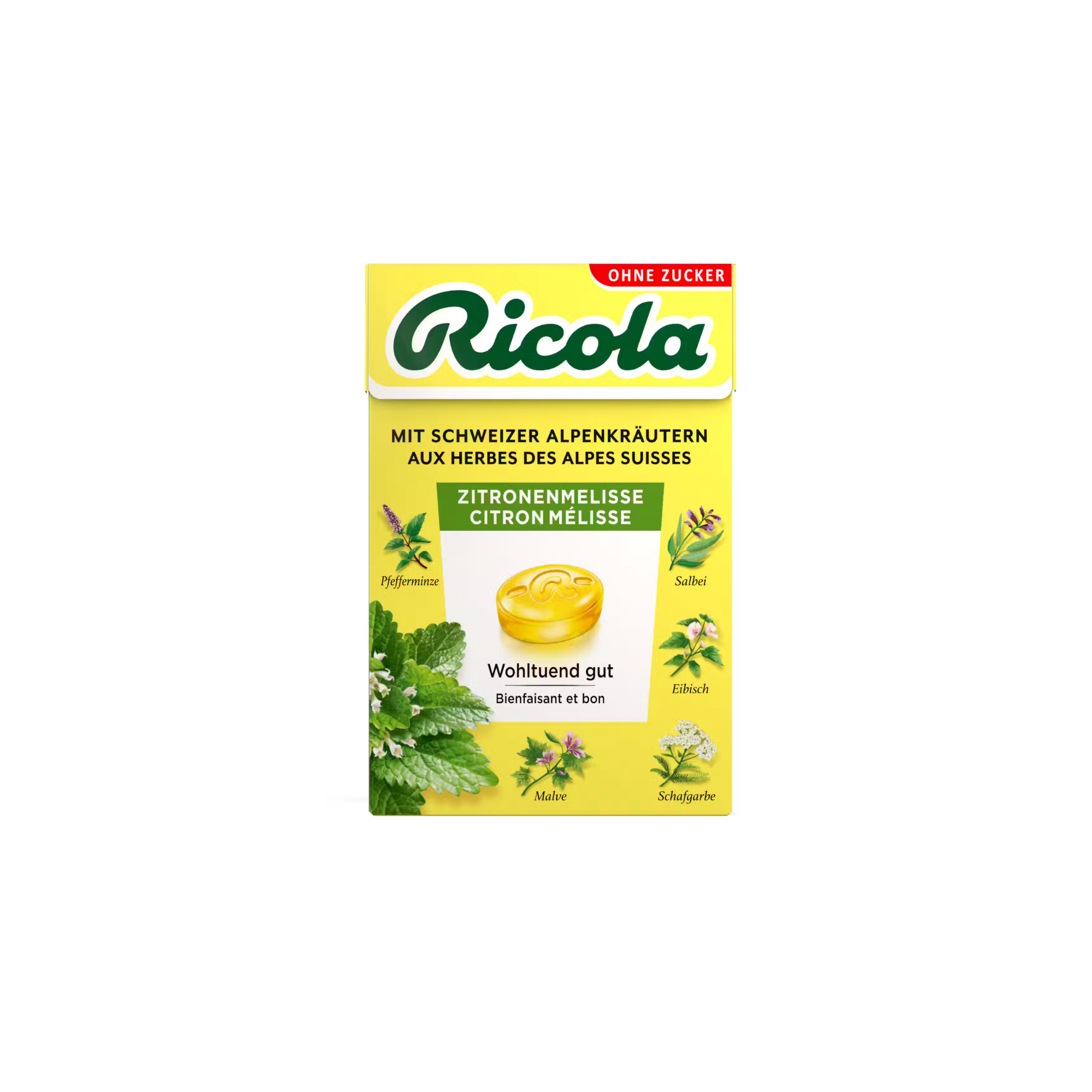 Ricola Zitronenmelisse ohne Zucker 4er Pack - 200g