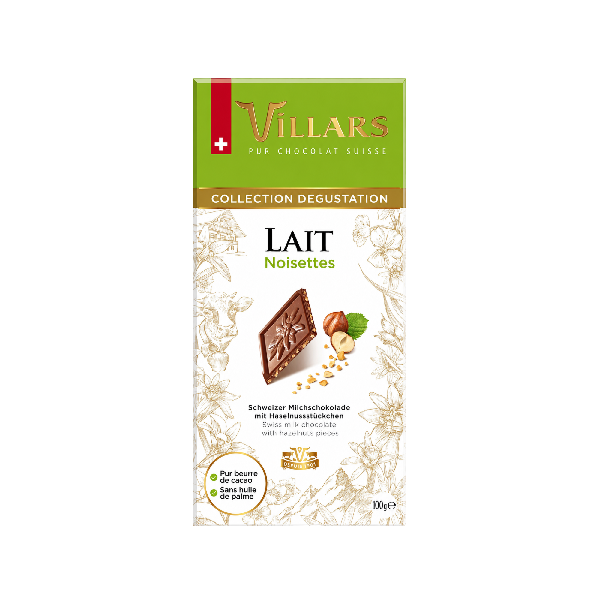 Schweizer Milchschokolade mit Haselnüssen 100g