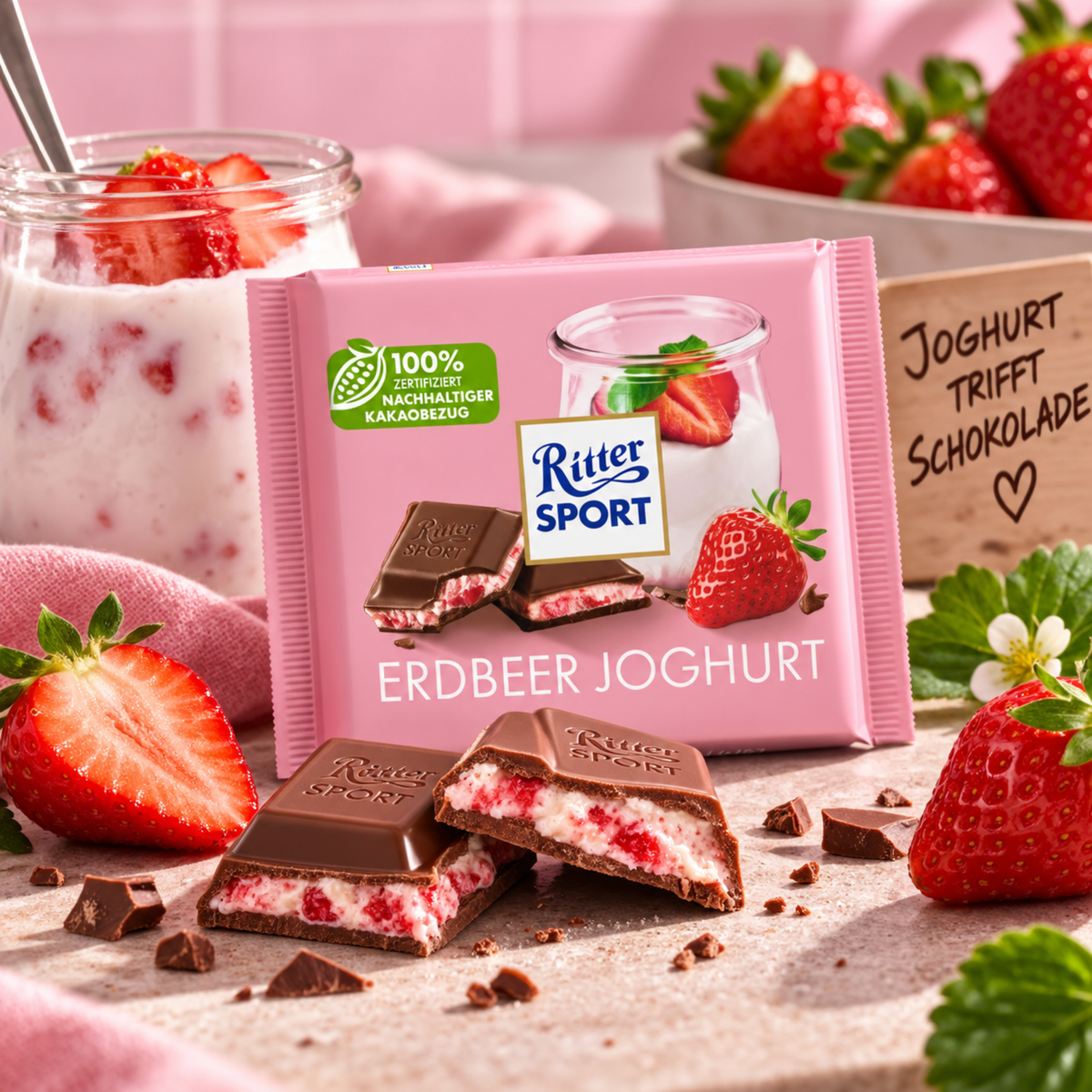 Ritter Sport - Strawberry Yogurt 12 x 100g