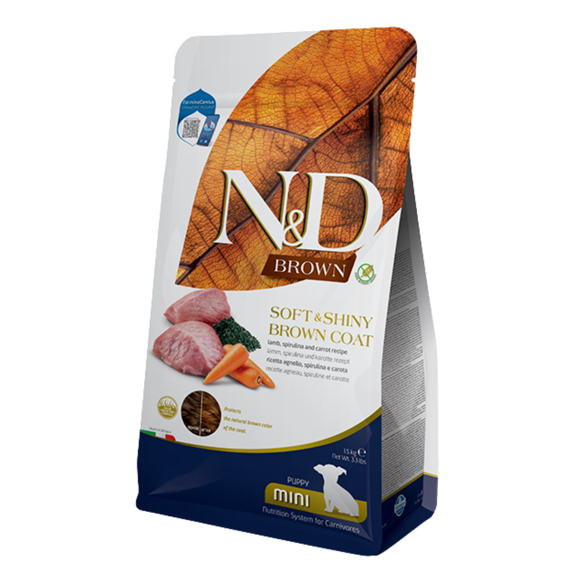Hundefutter Puppy Mini mit Lamm, Spirulina & Karotte 1,5kg