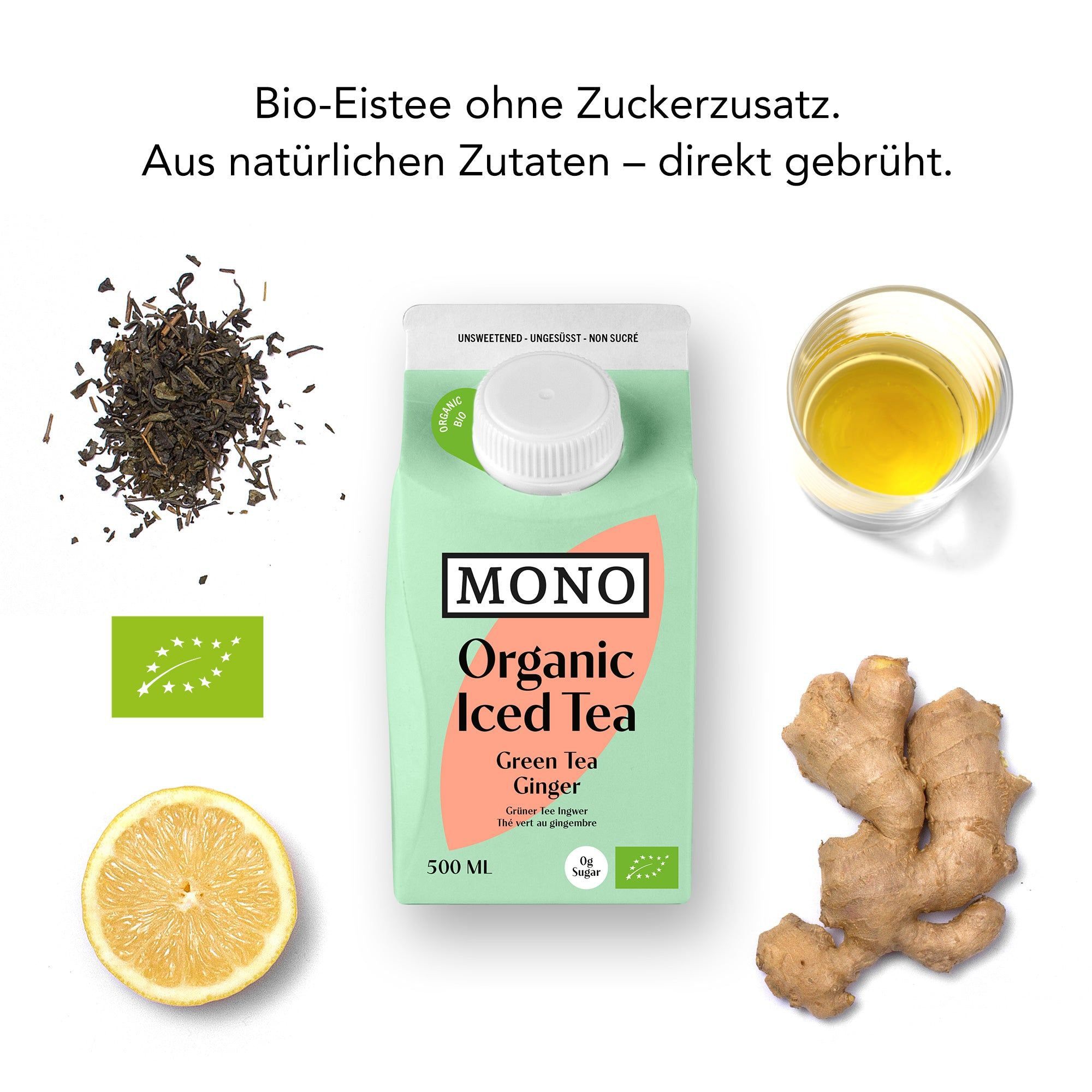 Iced Tea - Green Tea & Ginger unsweetened Organic 500ml