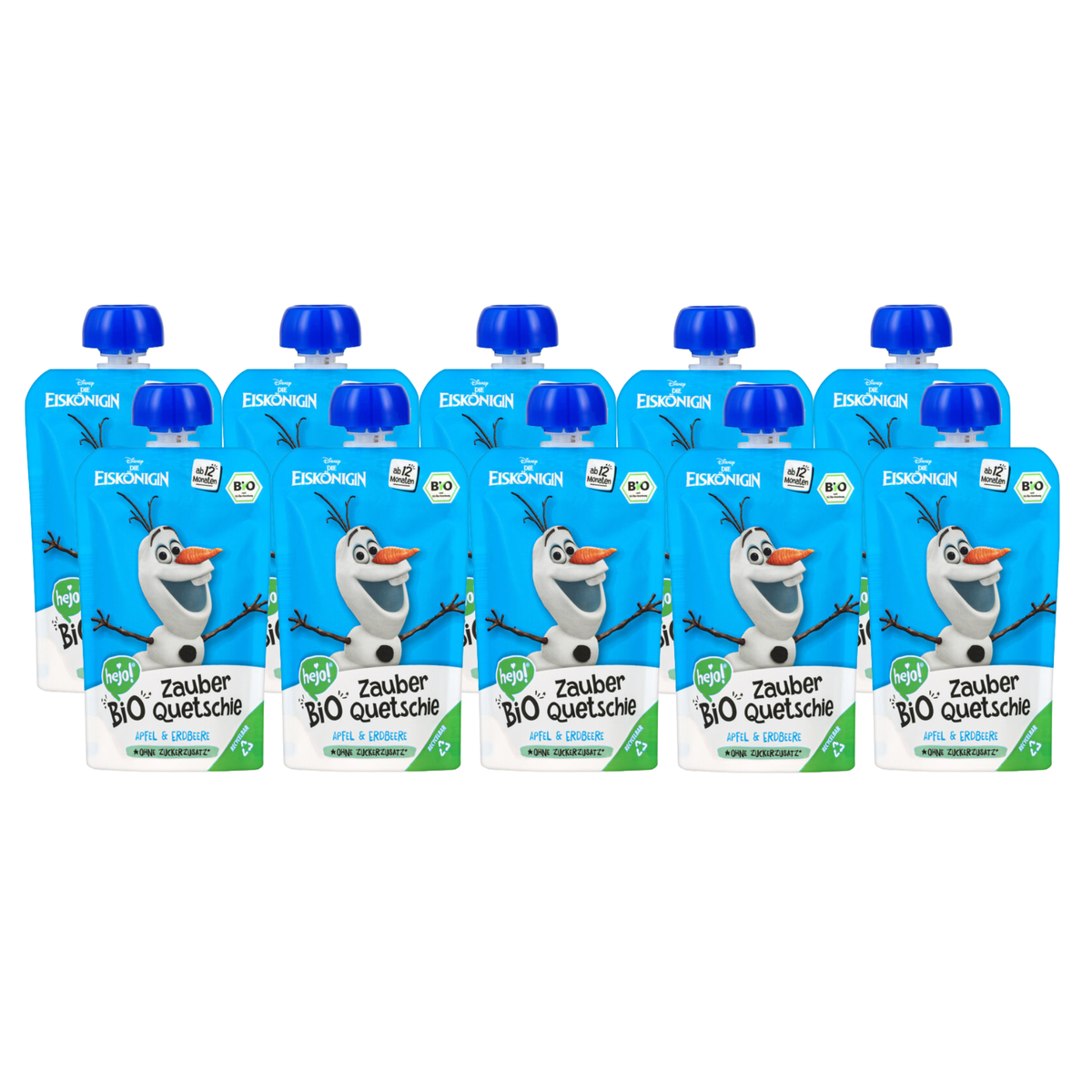 Fruchtquetschie Disney Olaf Apfel & Erdbeere Bio 10 x 100g